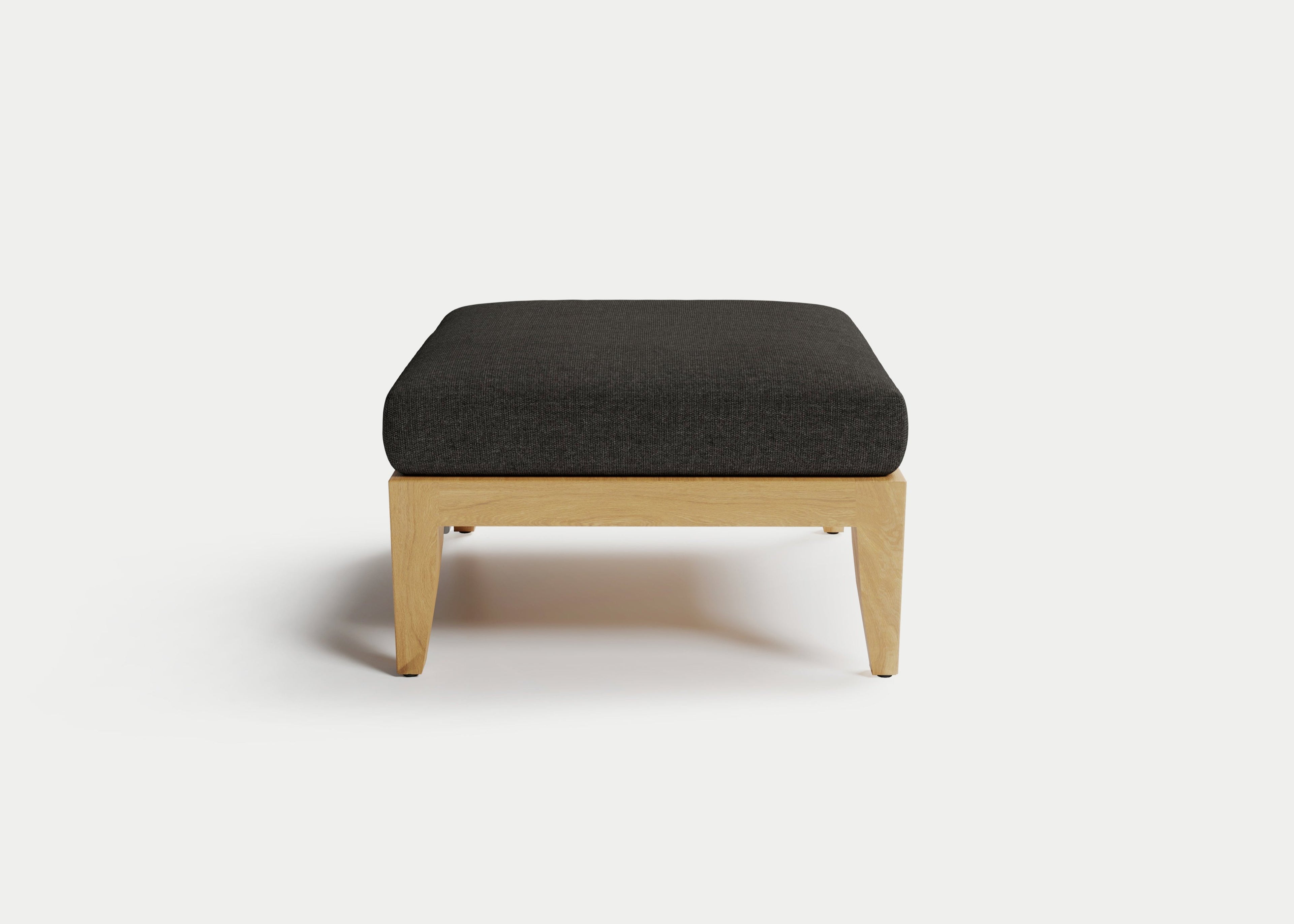 Heated Outdoor Teak Ottoman