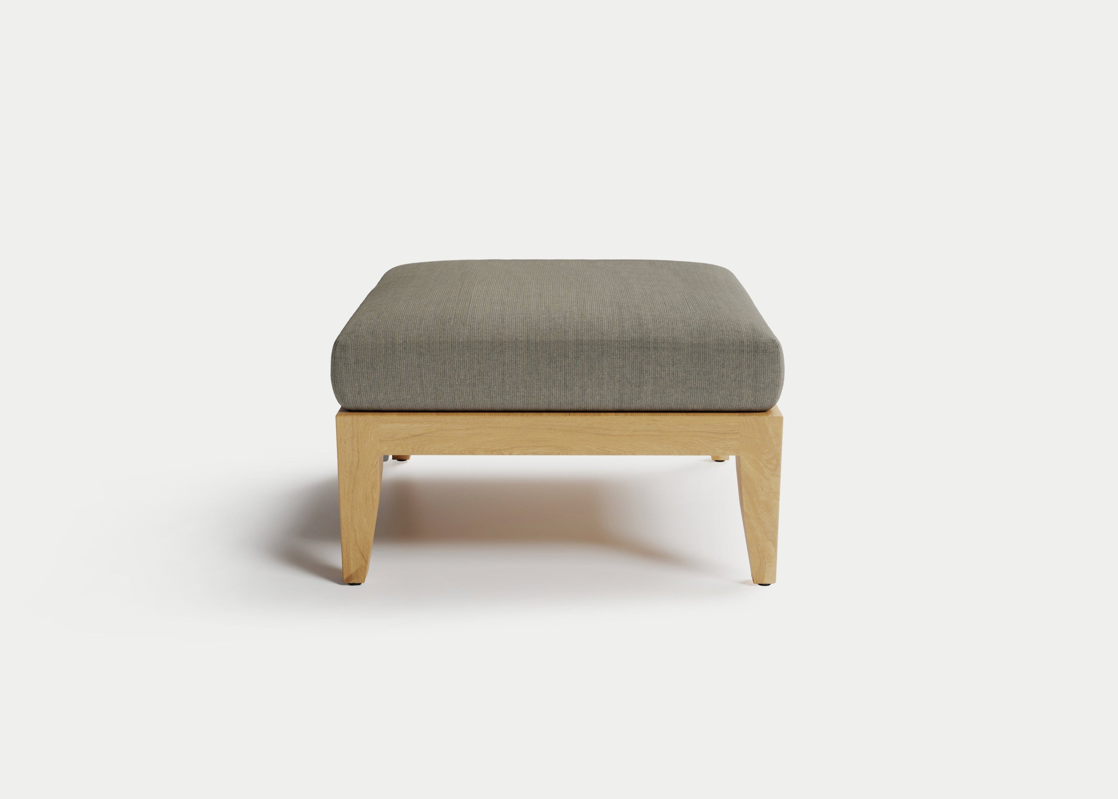 Heated Outdoor Teak Ottoman