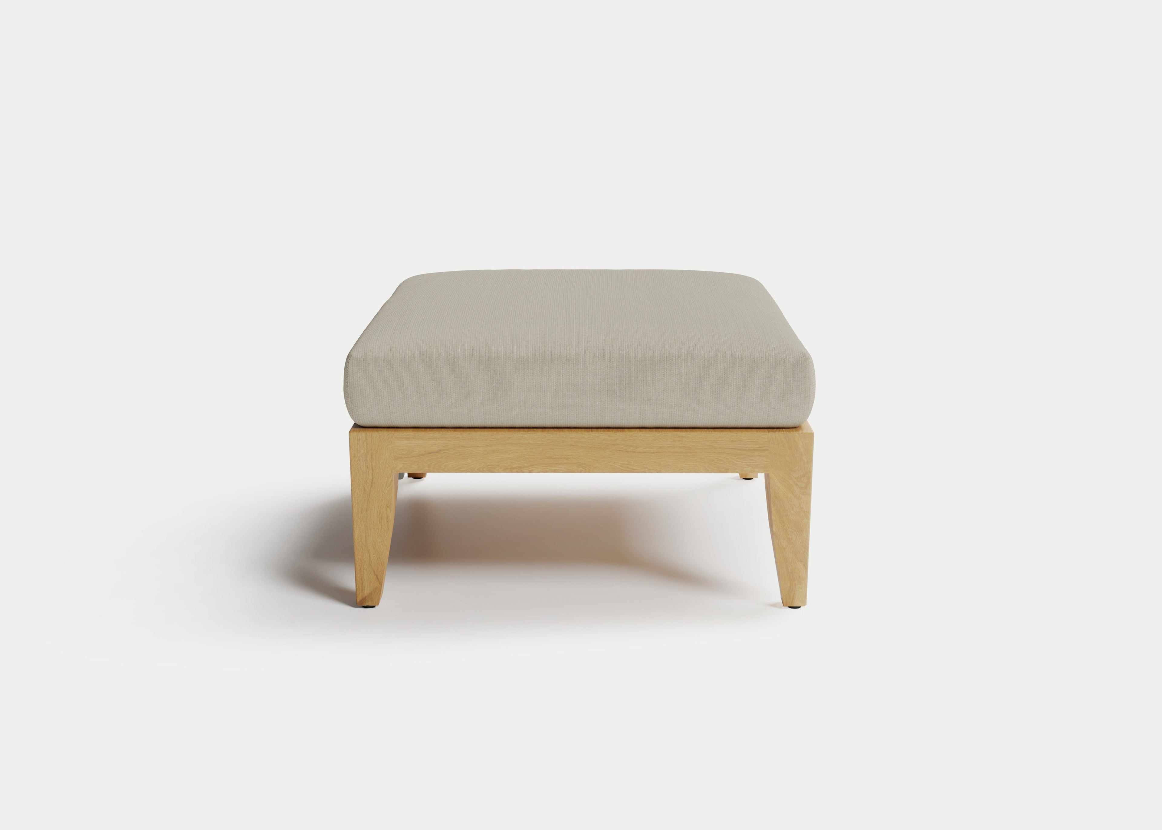 Heated Outdoor Teak Ottoman