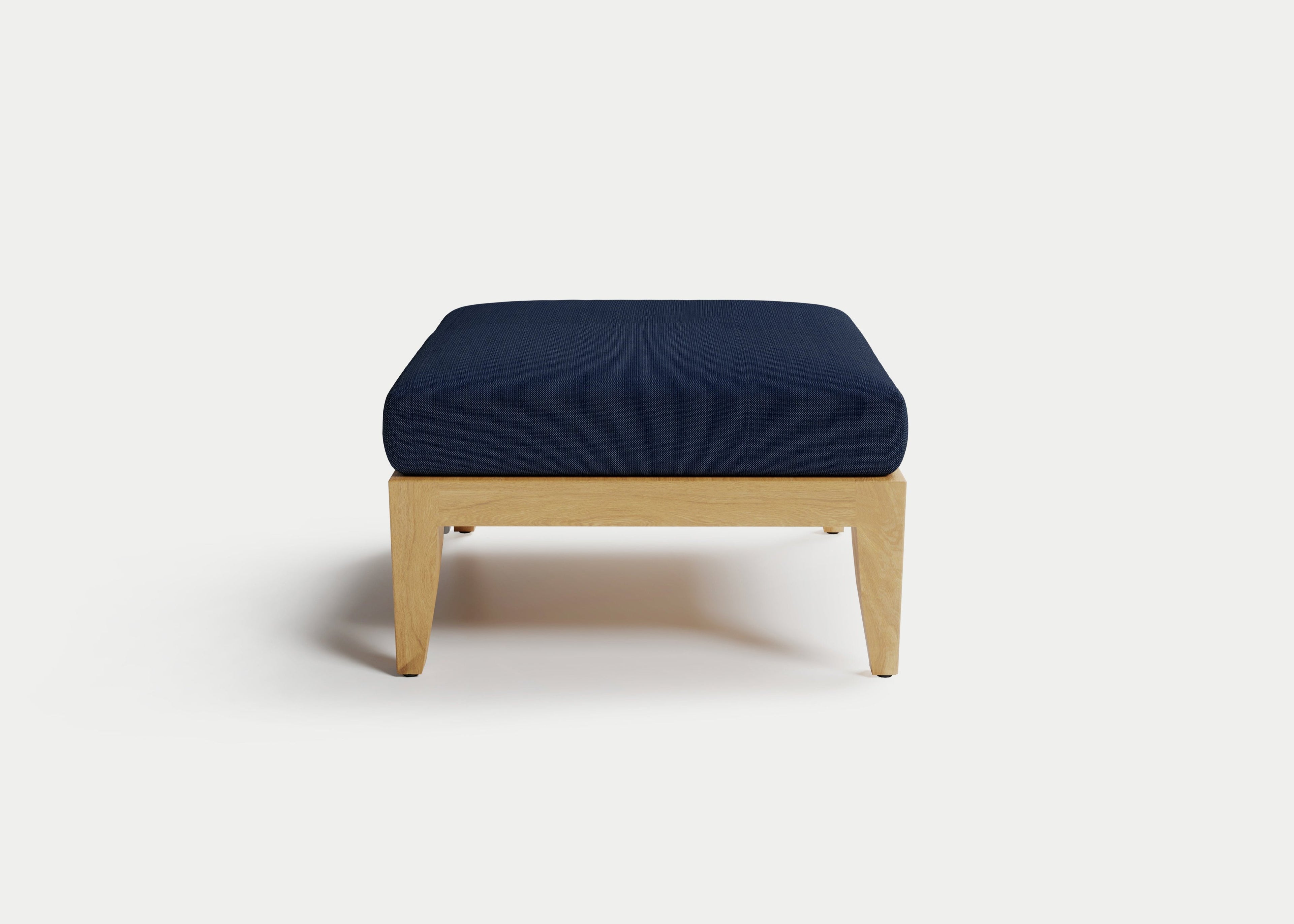 Heated Outdoor Teak Ottoman