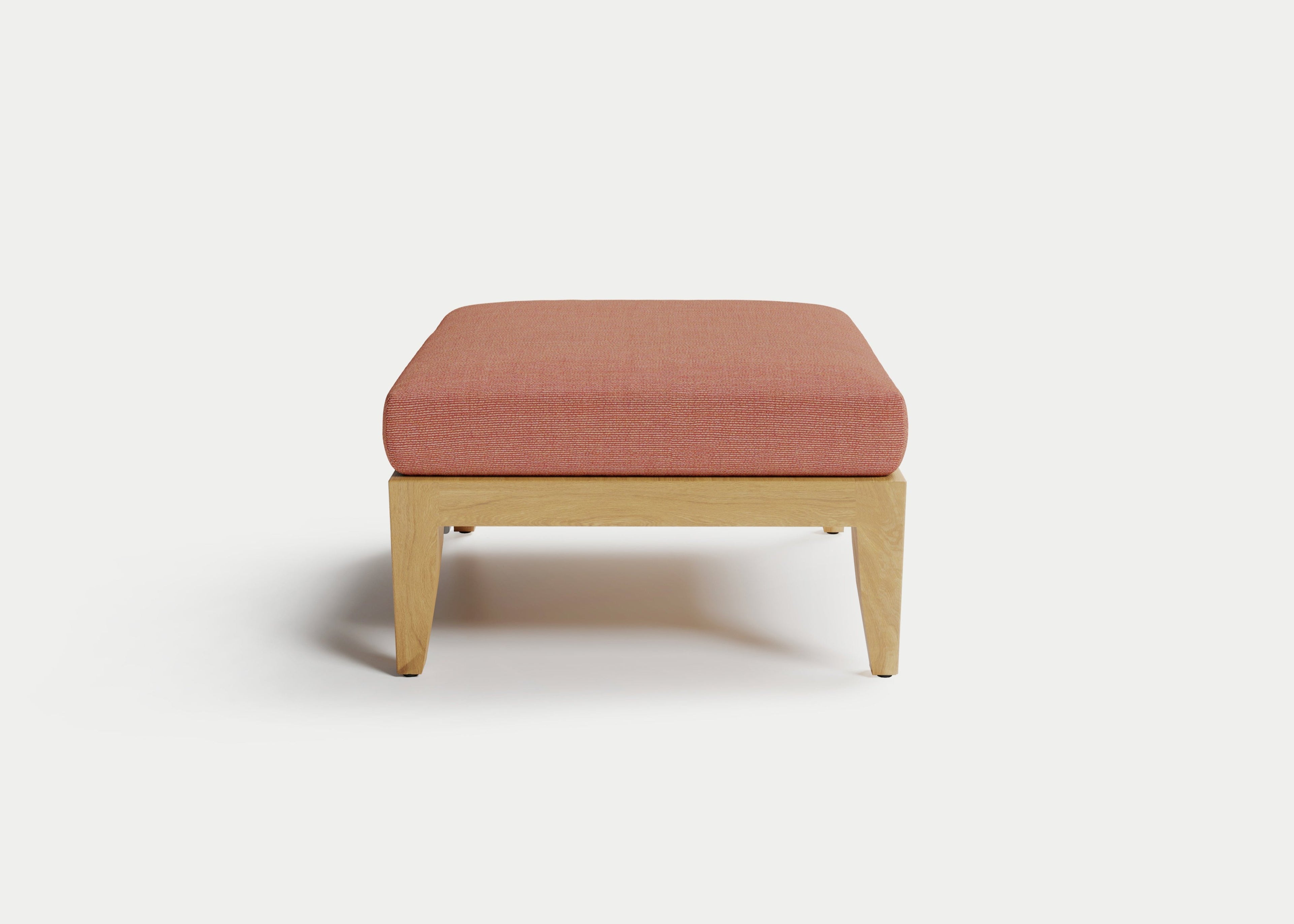 Heated Outdoor Teak Ottoman