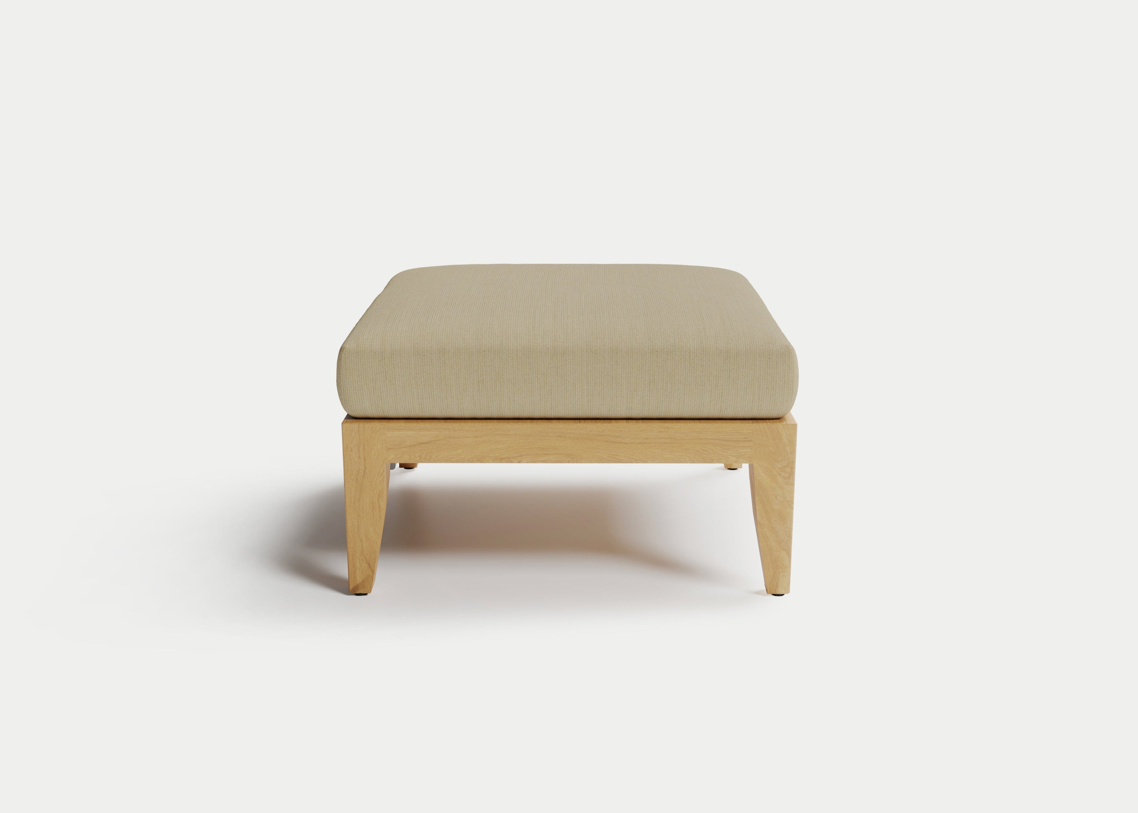 Heated Outdoor Teak Ottoman
