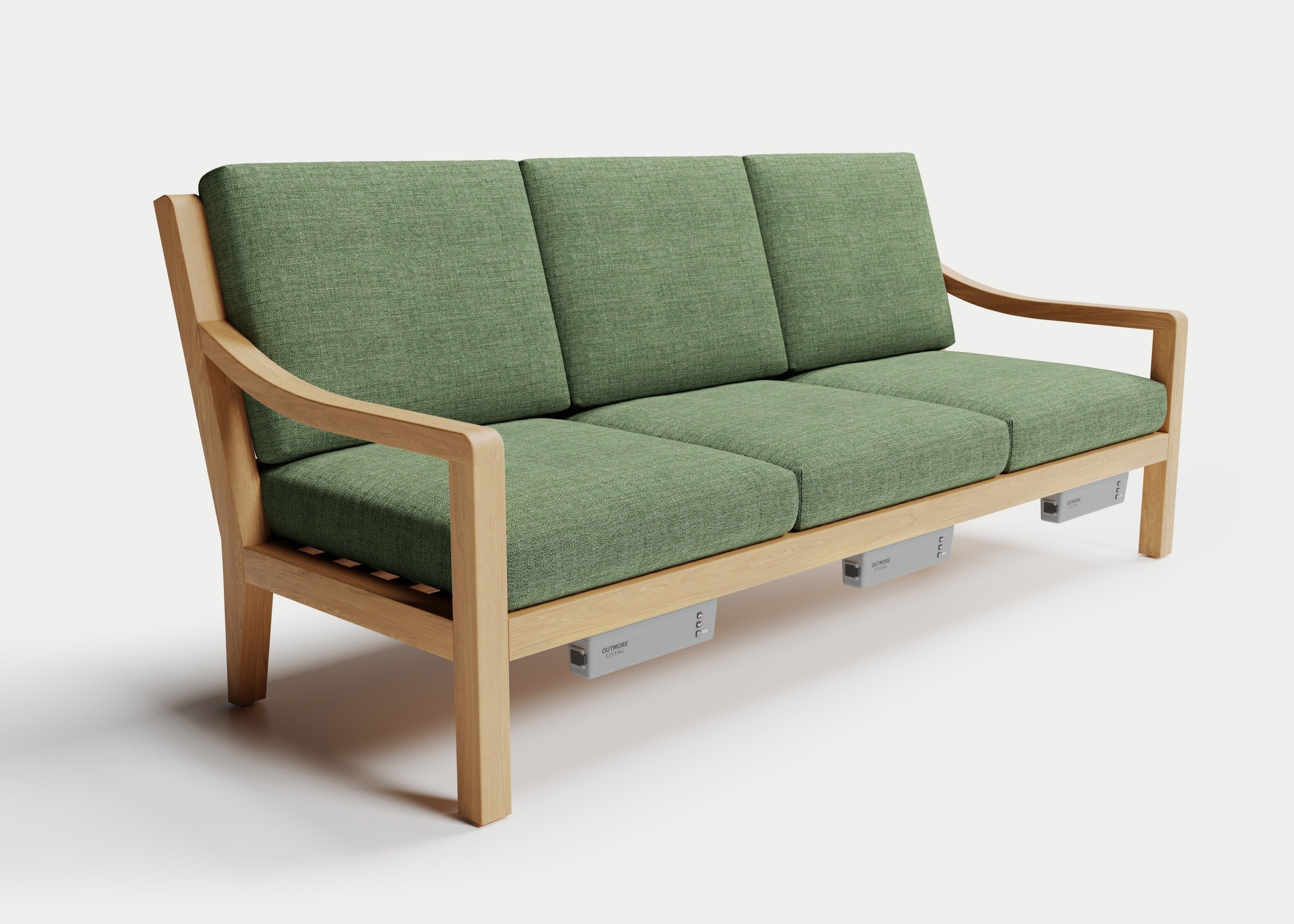 Heated Outdoor Teak Sofa