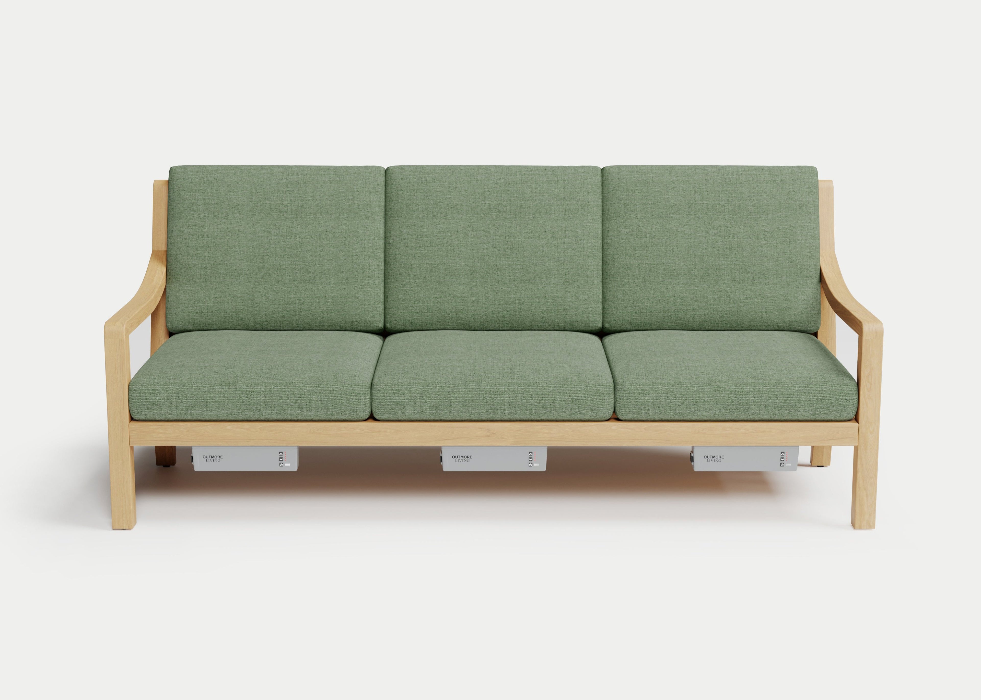 Heated Outdoor Teak Sofa