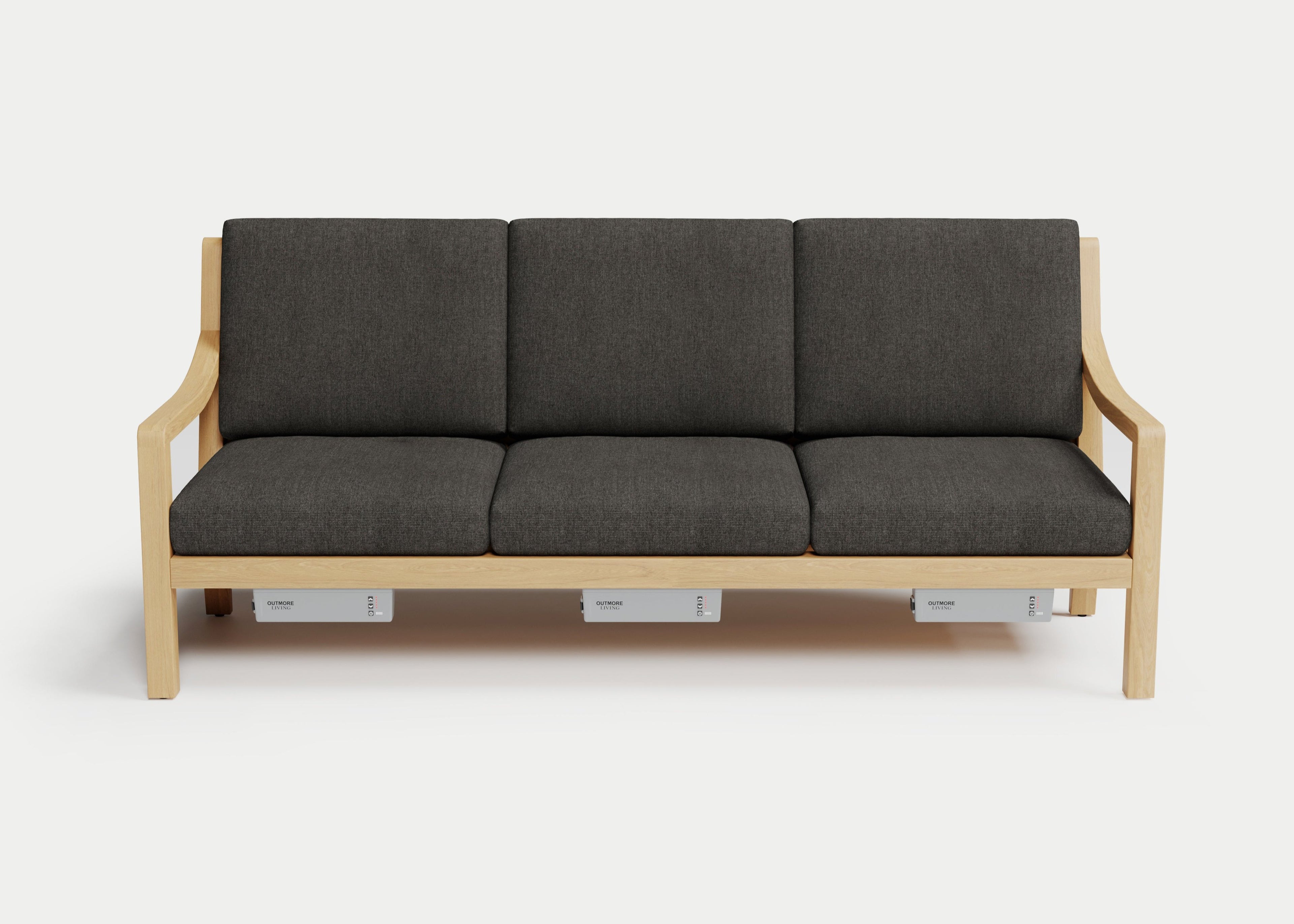 Heated Outdoor Teak Sofa