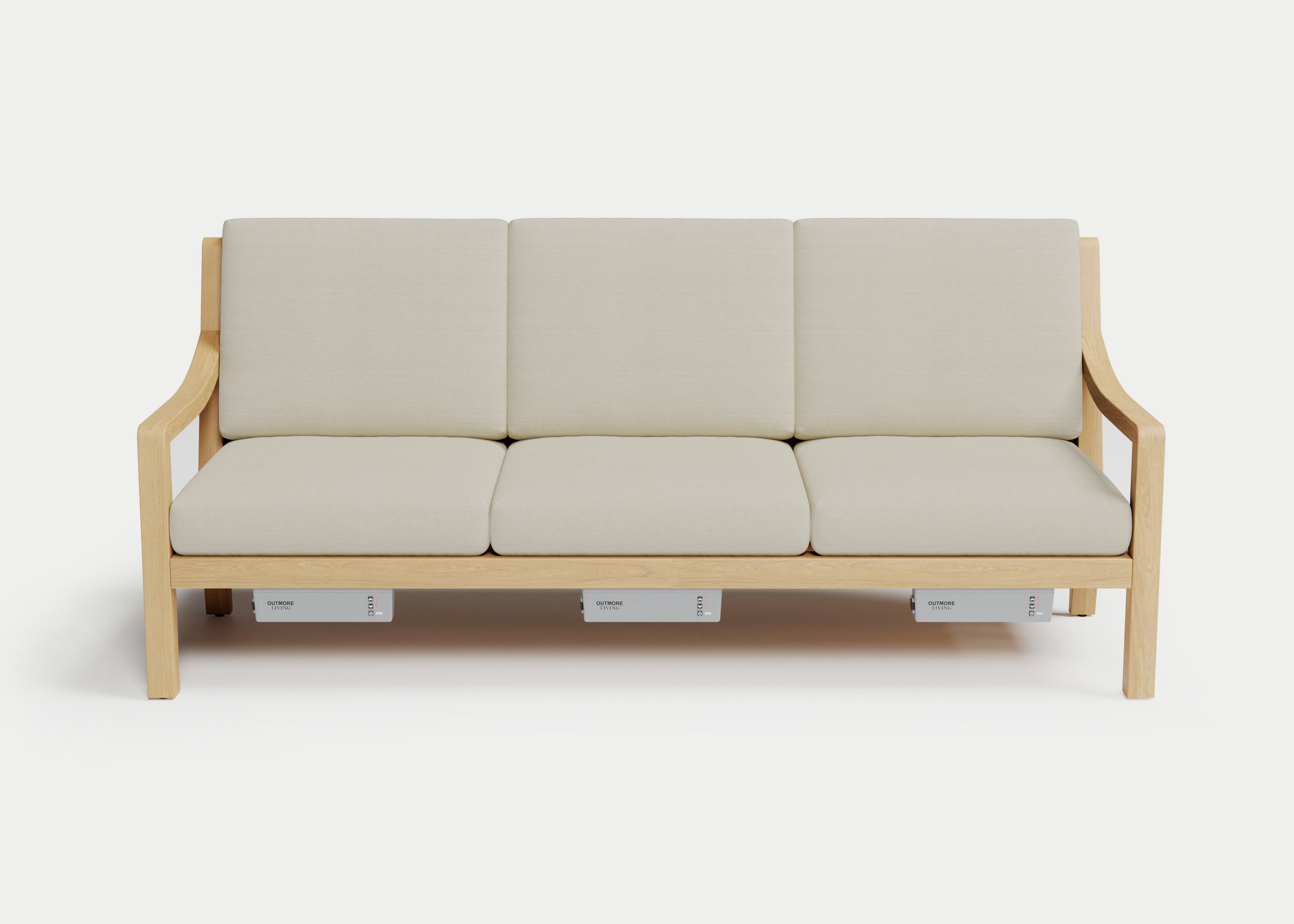 Heated Outdoor Teak Sofa