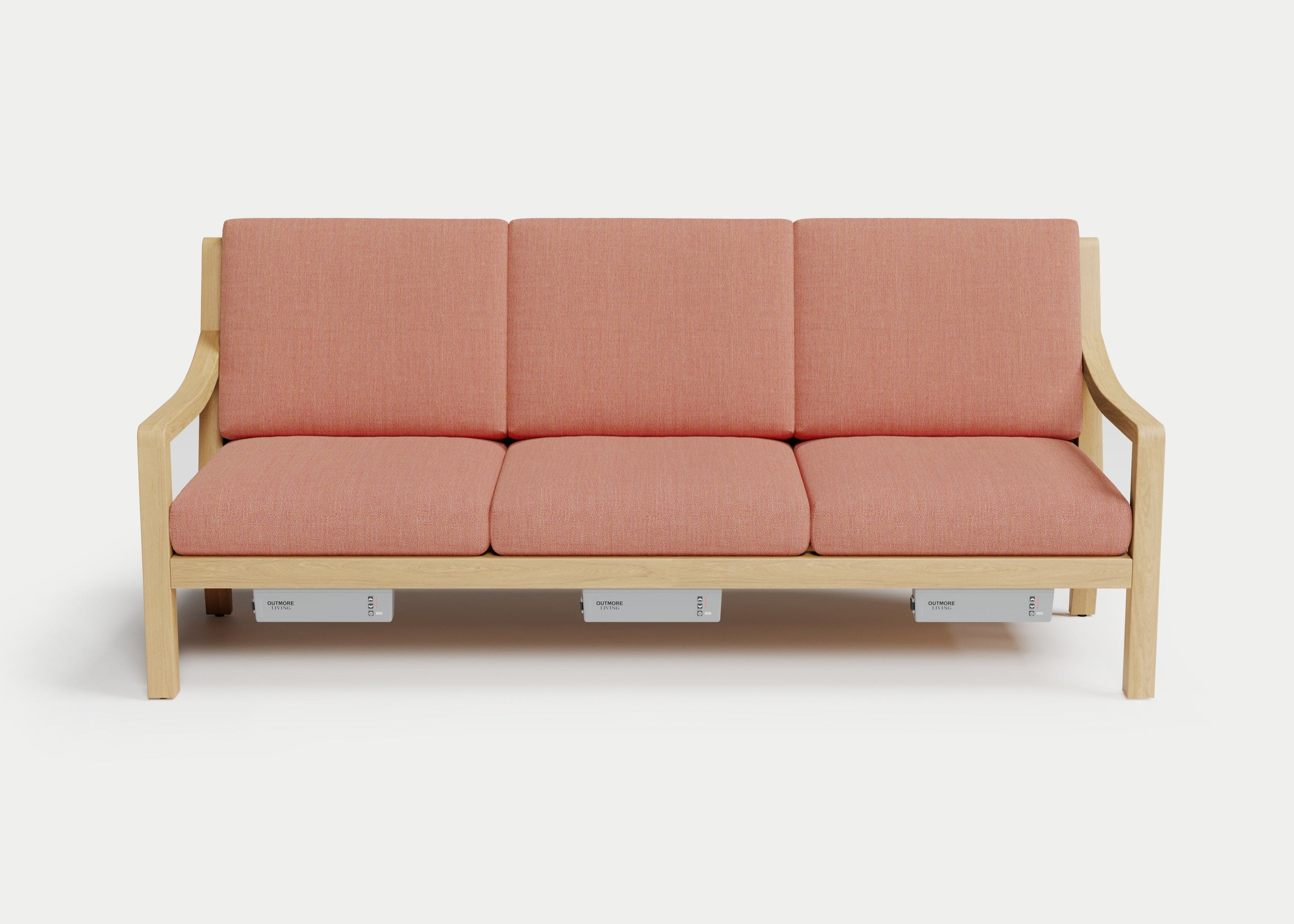 Heated Outdoor Teak Sofa