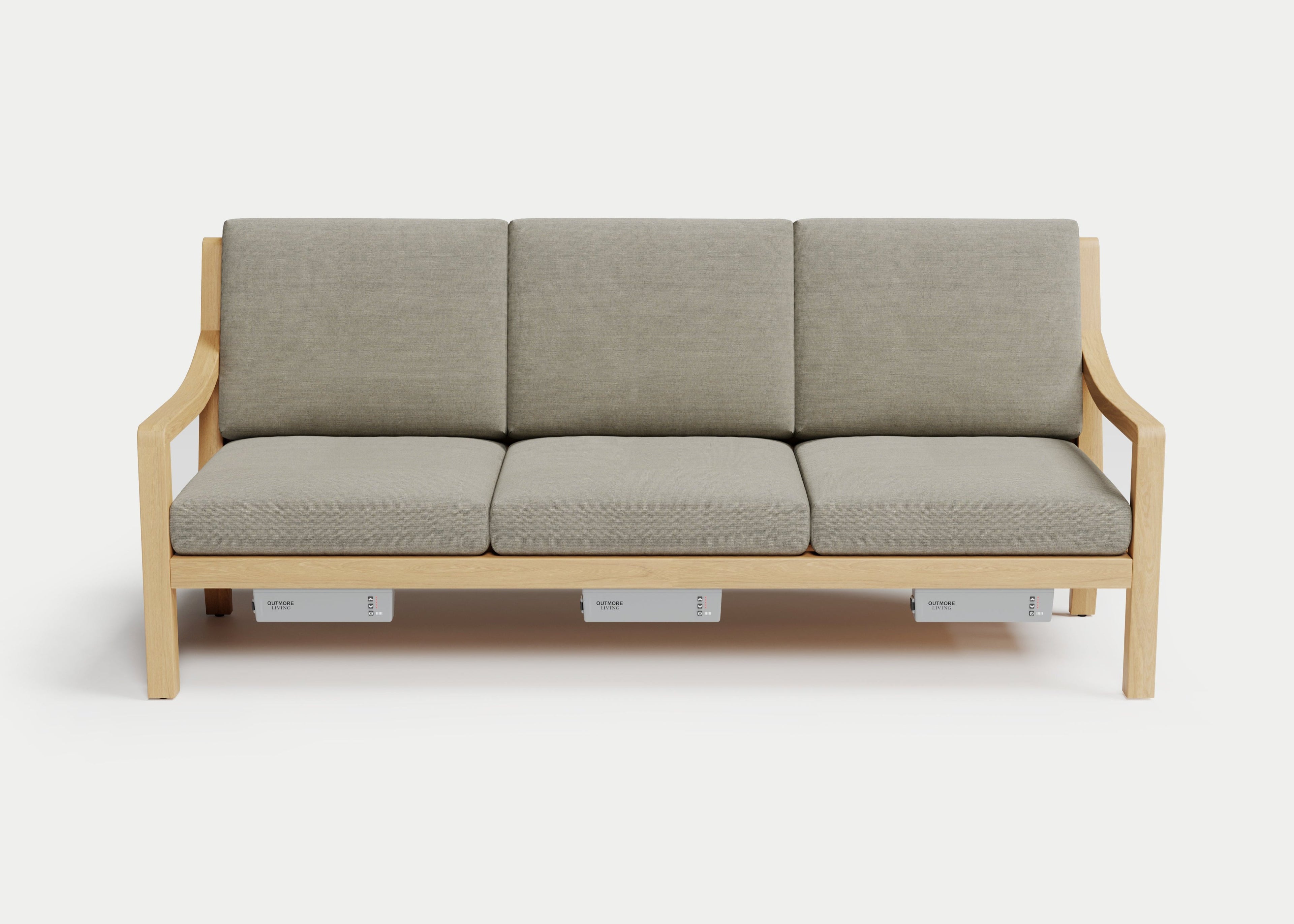 Heated Outdoor Teak Sofa