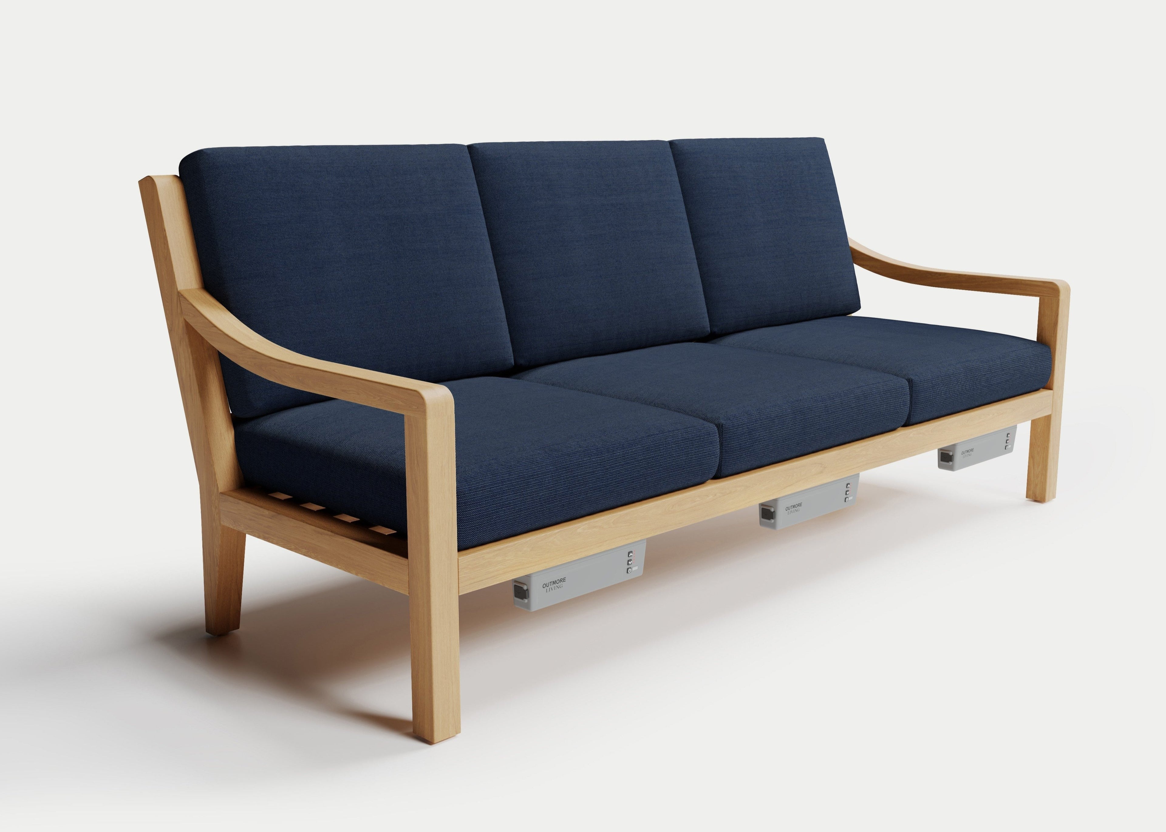 Heated Outdoor Teak Sofa