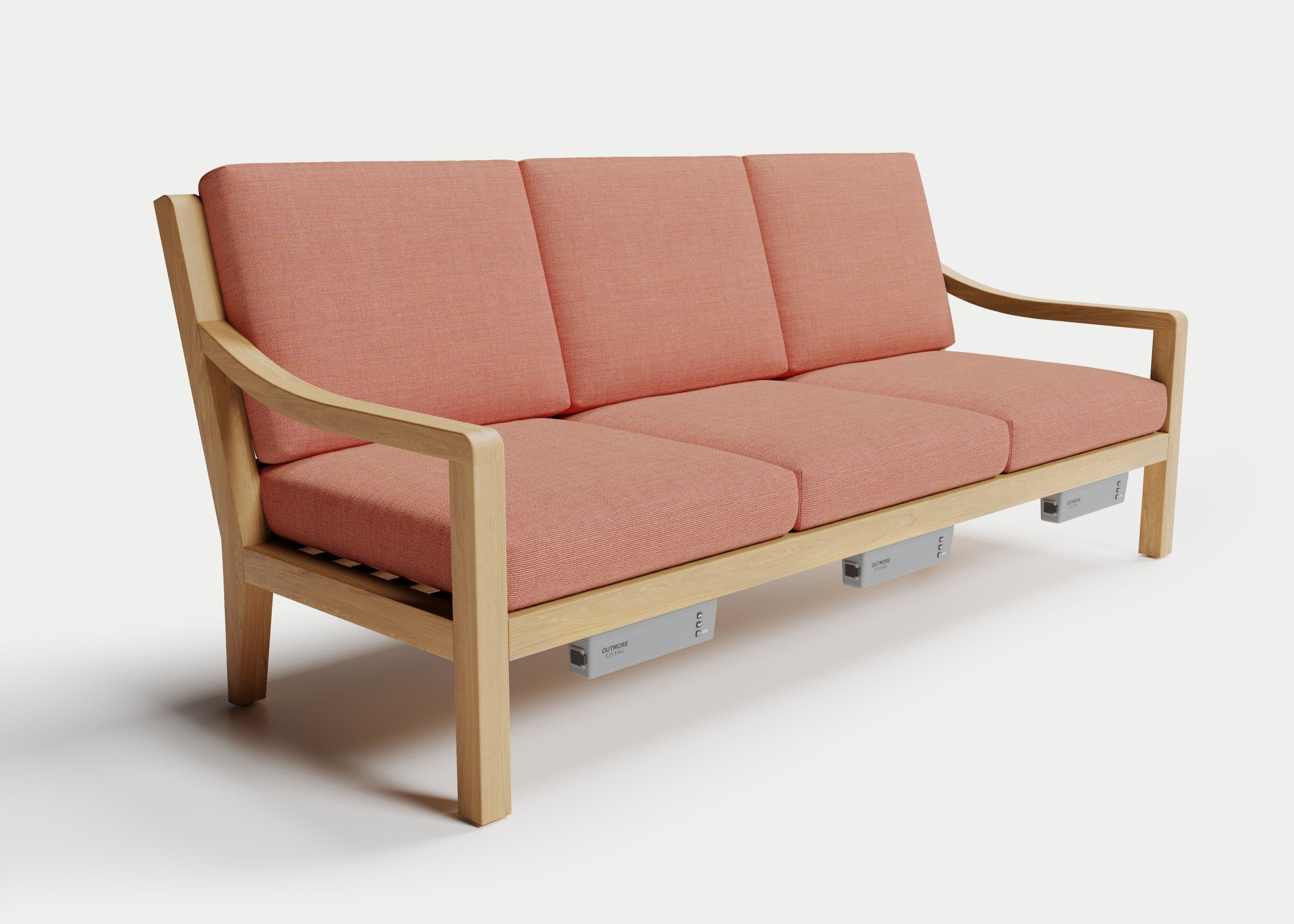 Heated Outdoor Teak Sofa