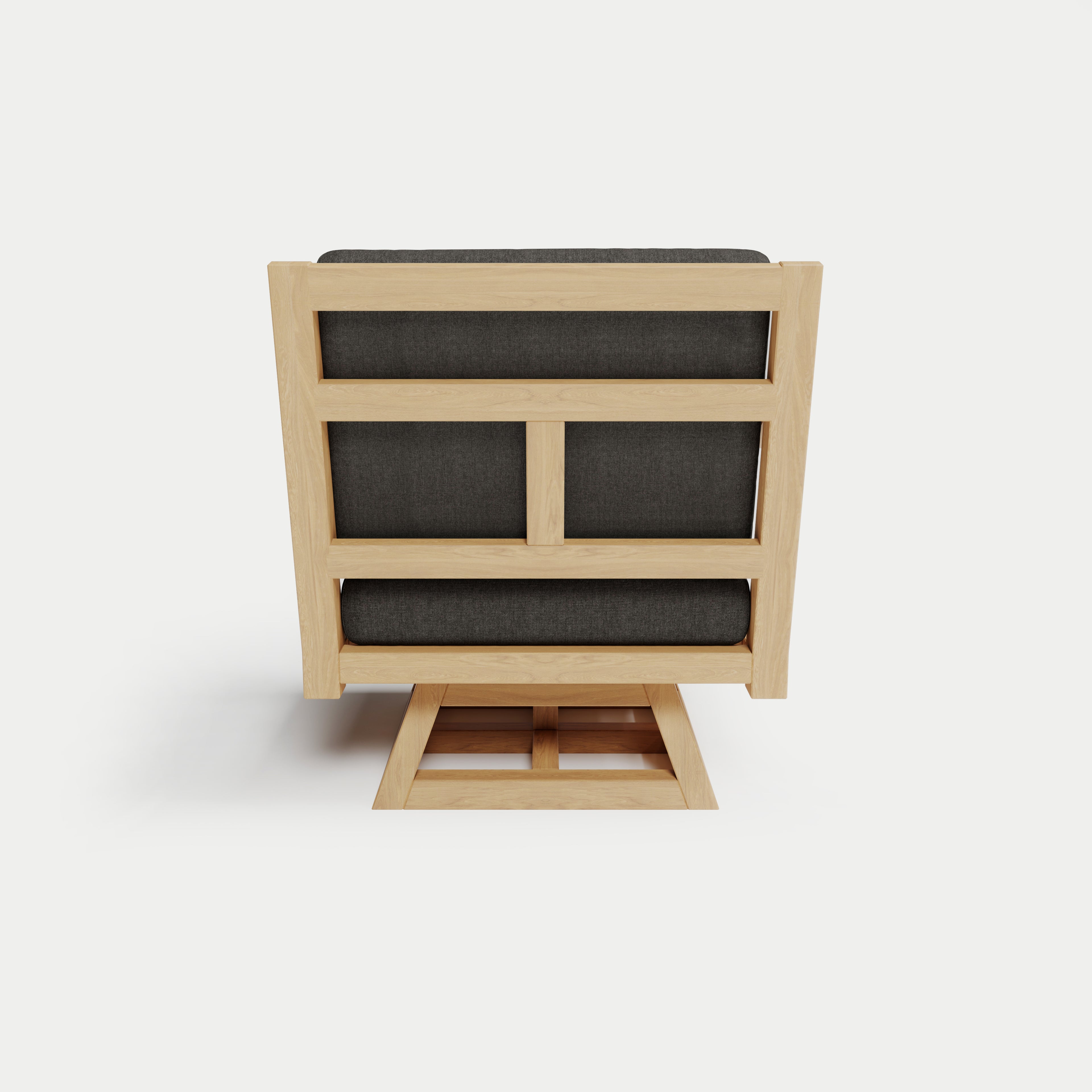 Heated Outdoor Teak Swivel Chair