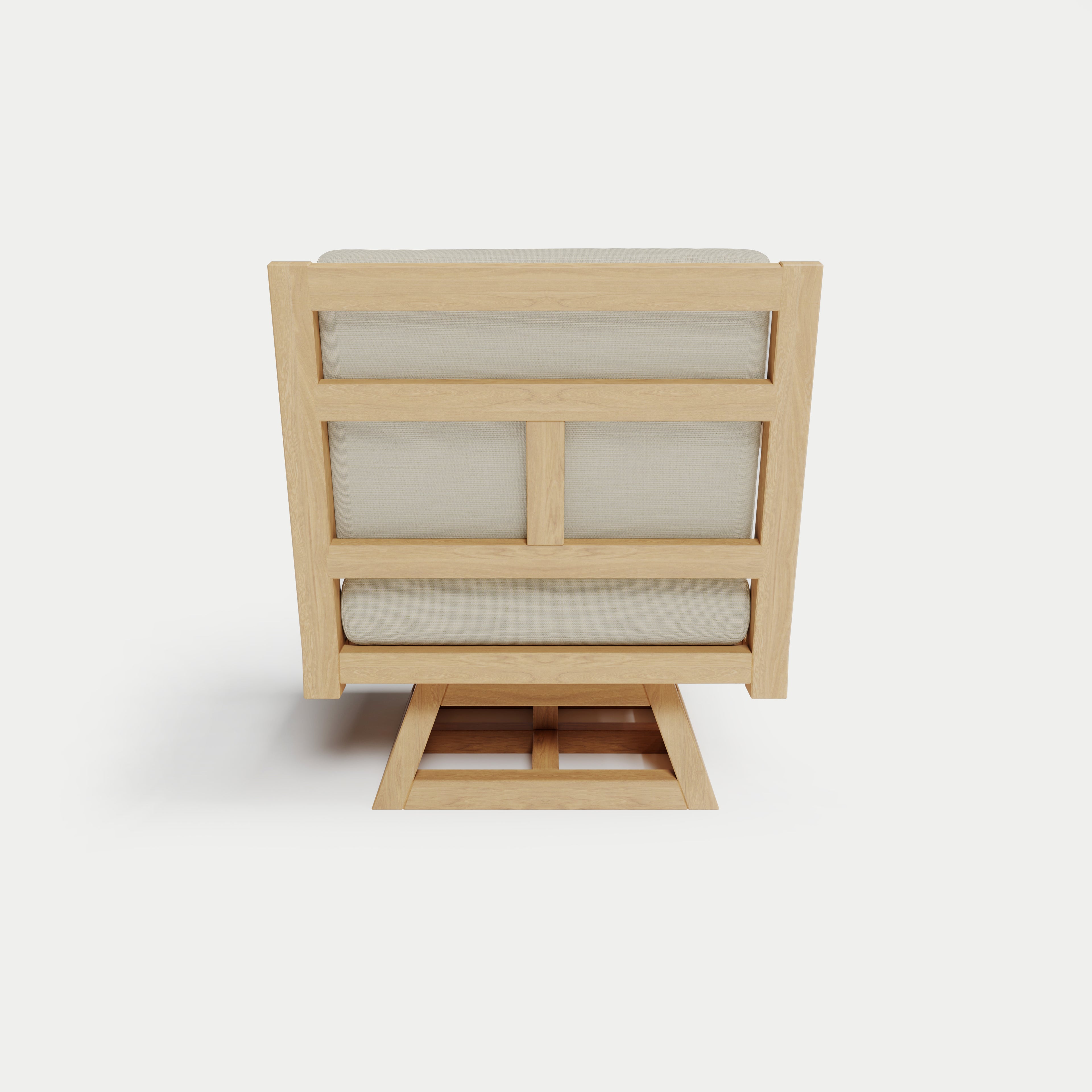 Heated Outdoor Teak Swivel Chair