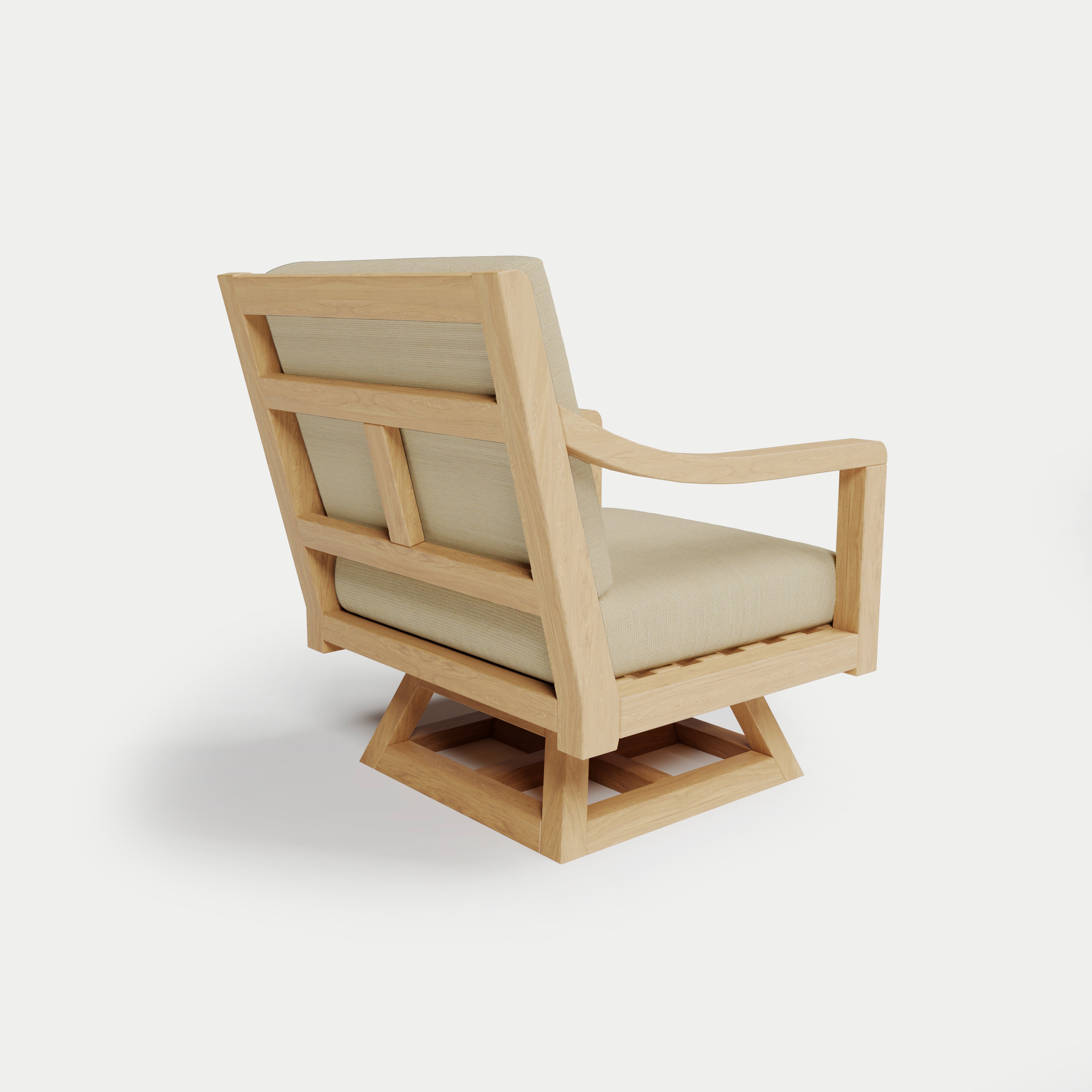 Heated Outdoor Teak Swivel Chair
