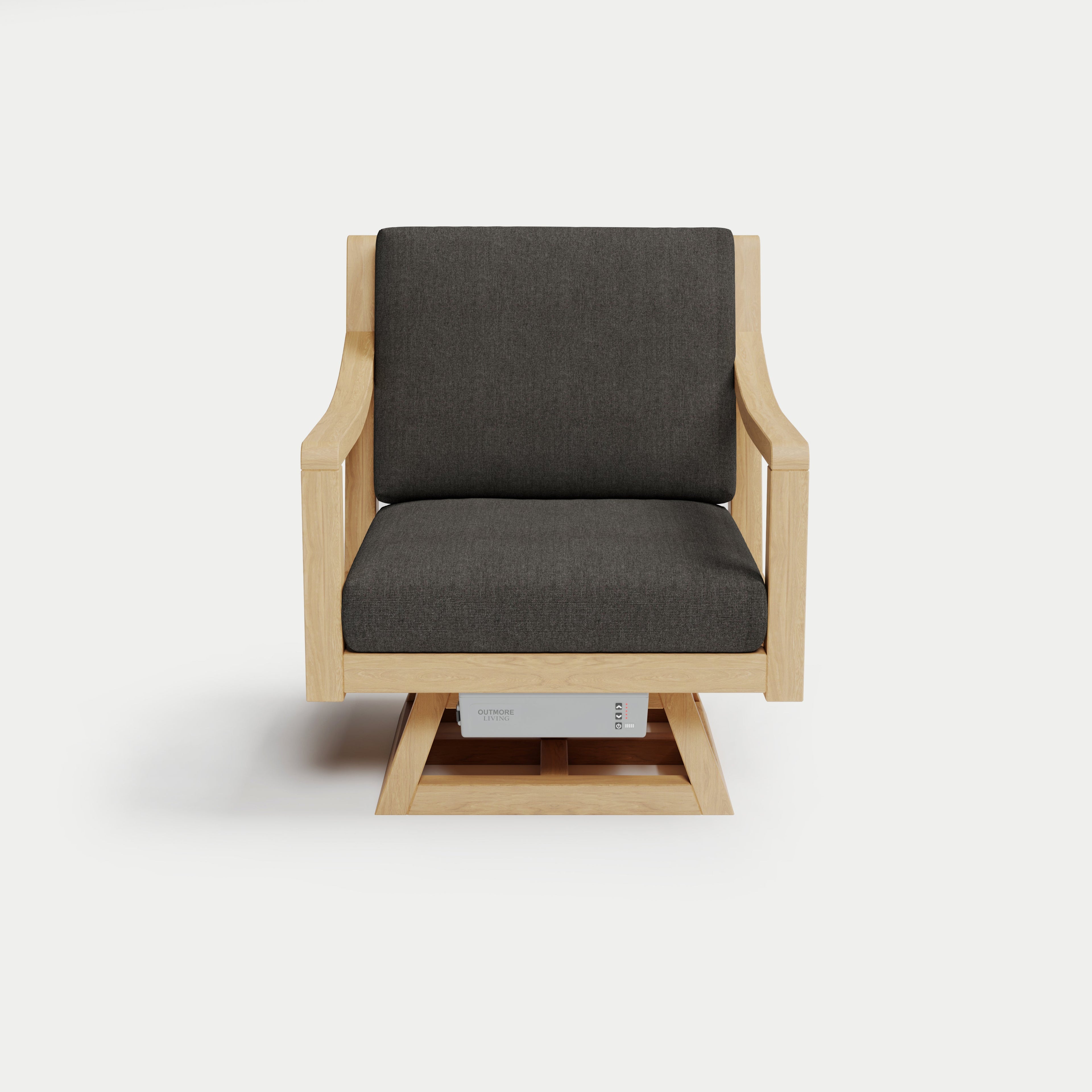 Heated Outdoor Teak Swivel Chair