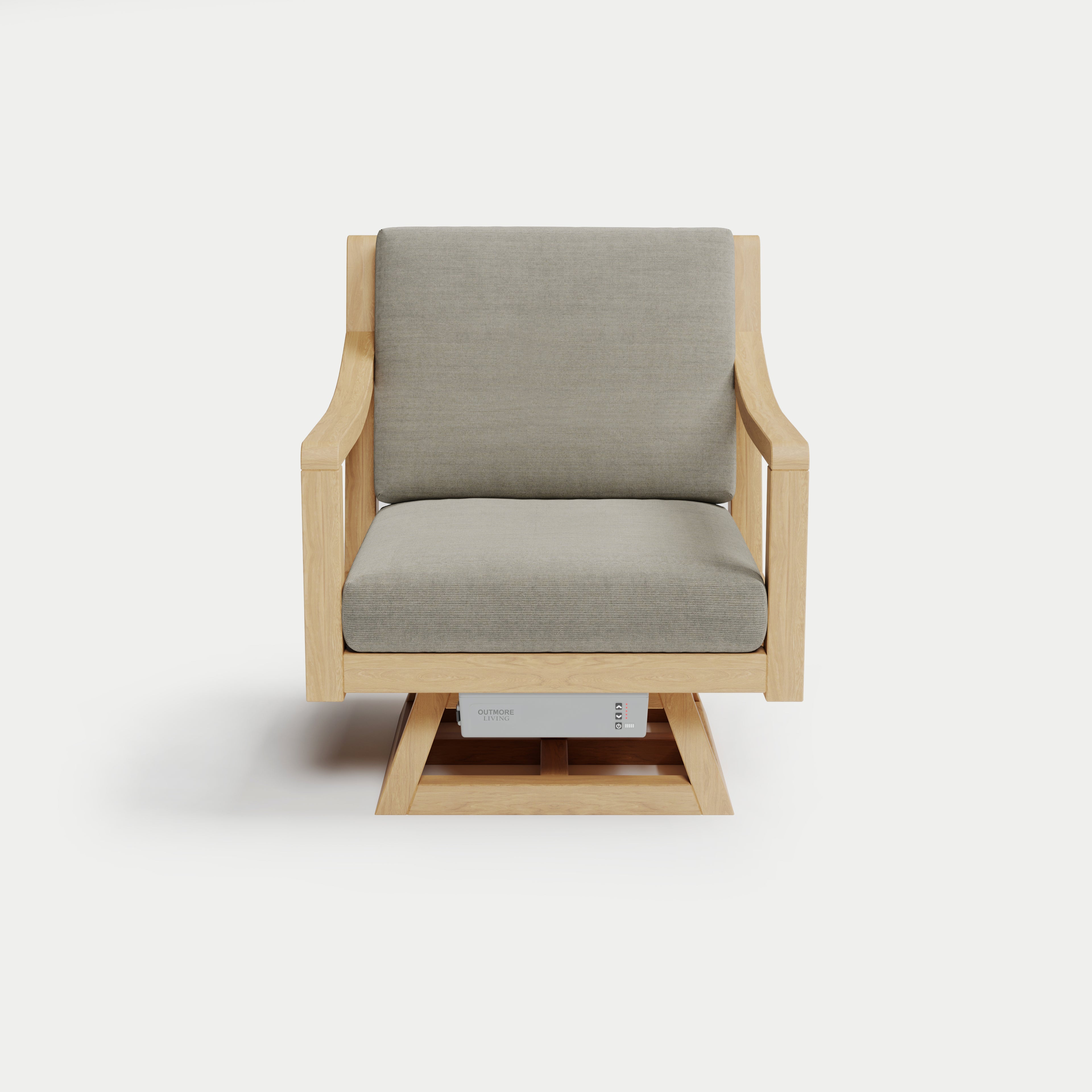 Heated Outdoor Teak Swivel Chair