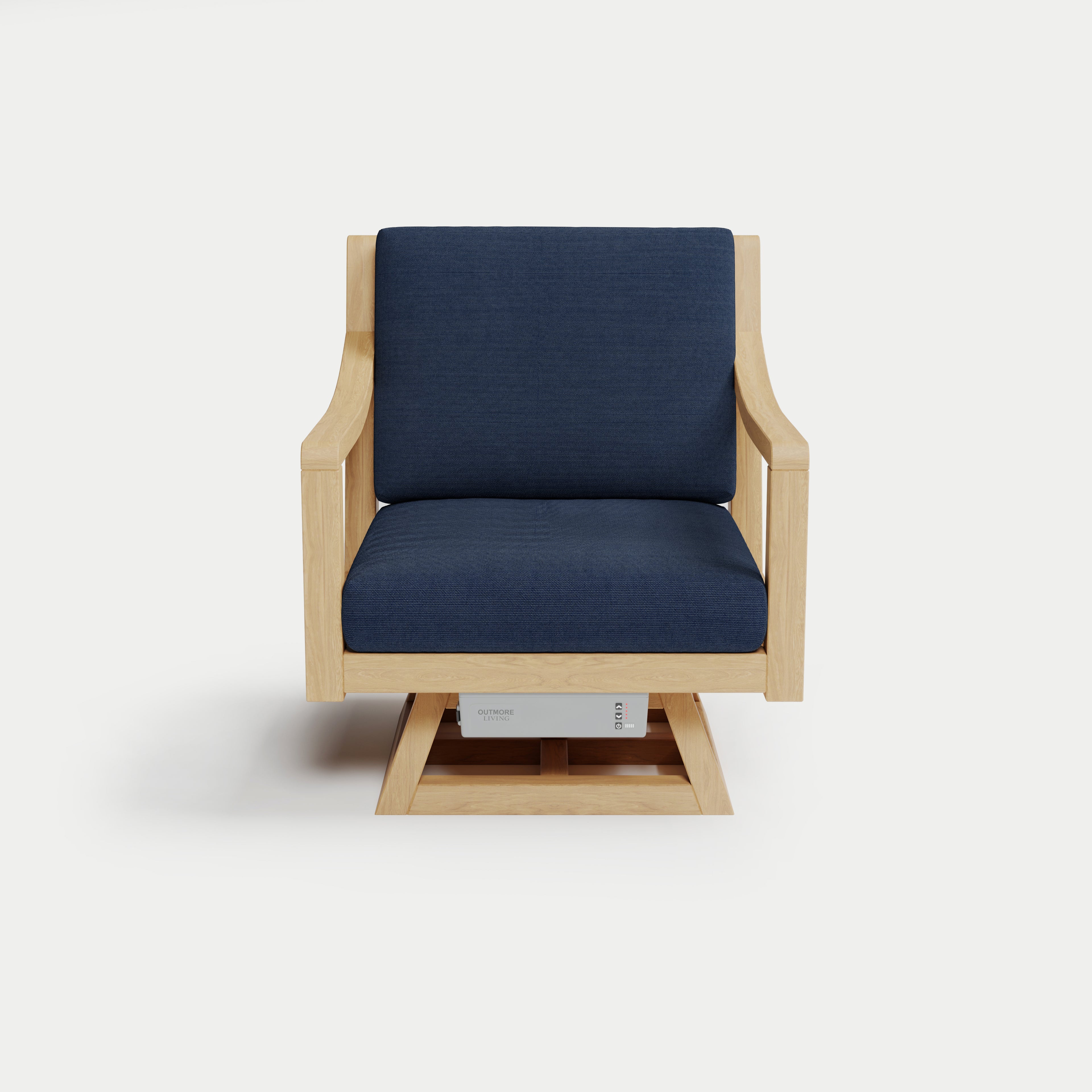 Heated Outdoor Teak Swivel Chair