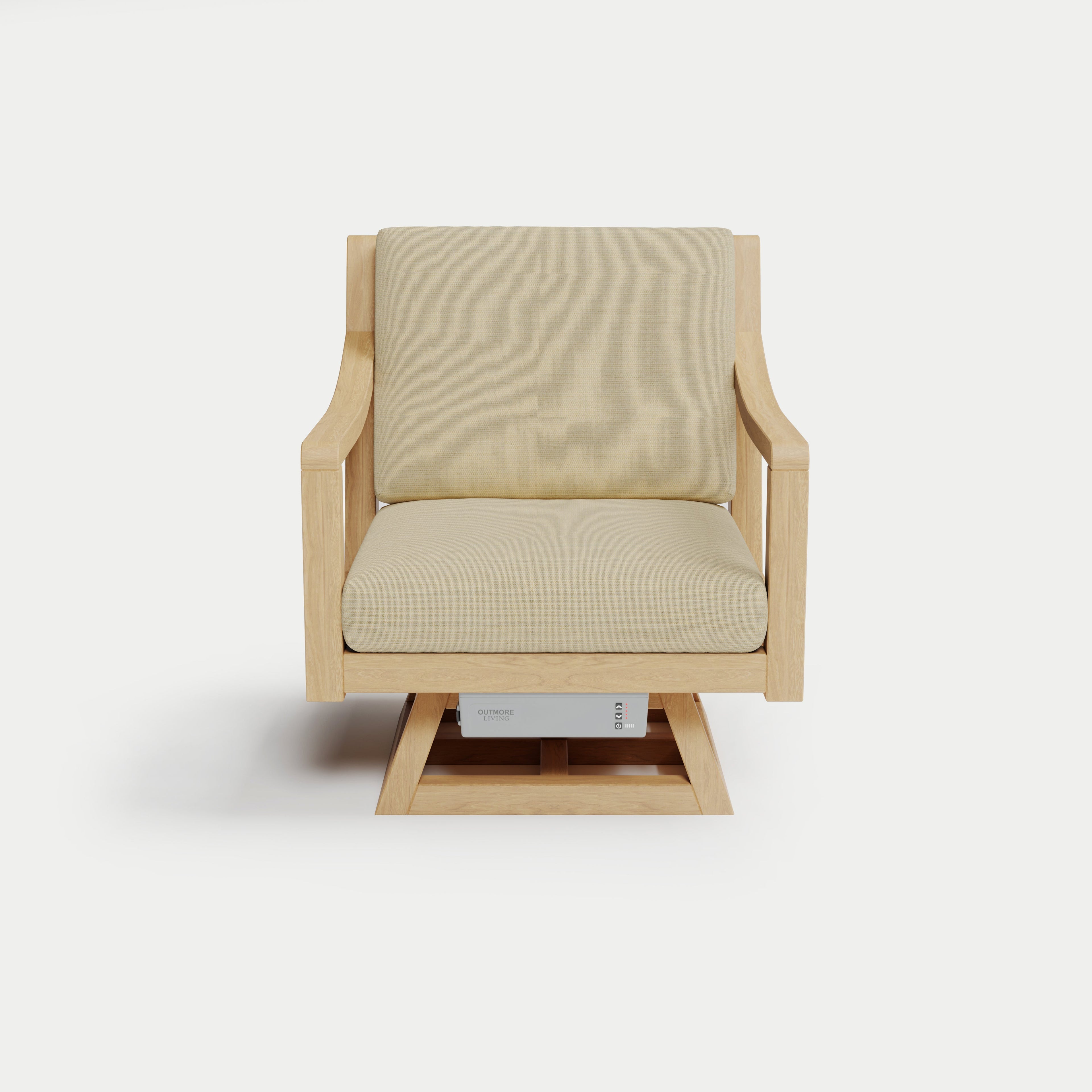 Heated Outdoor Teak Swivel Chair