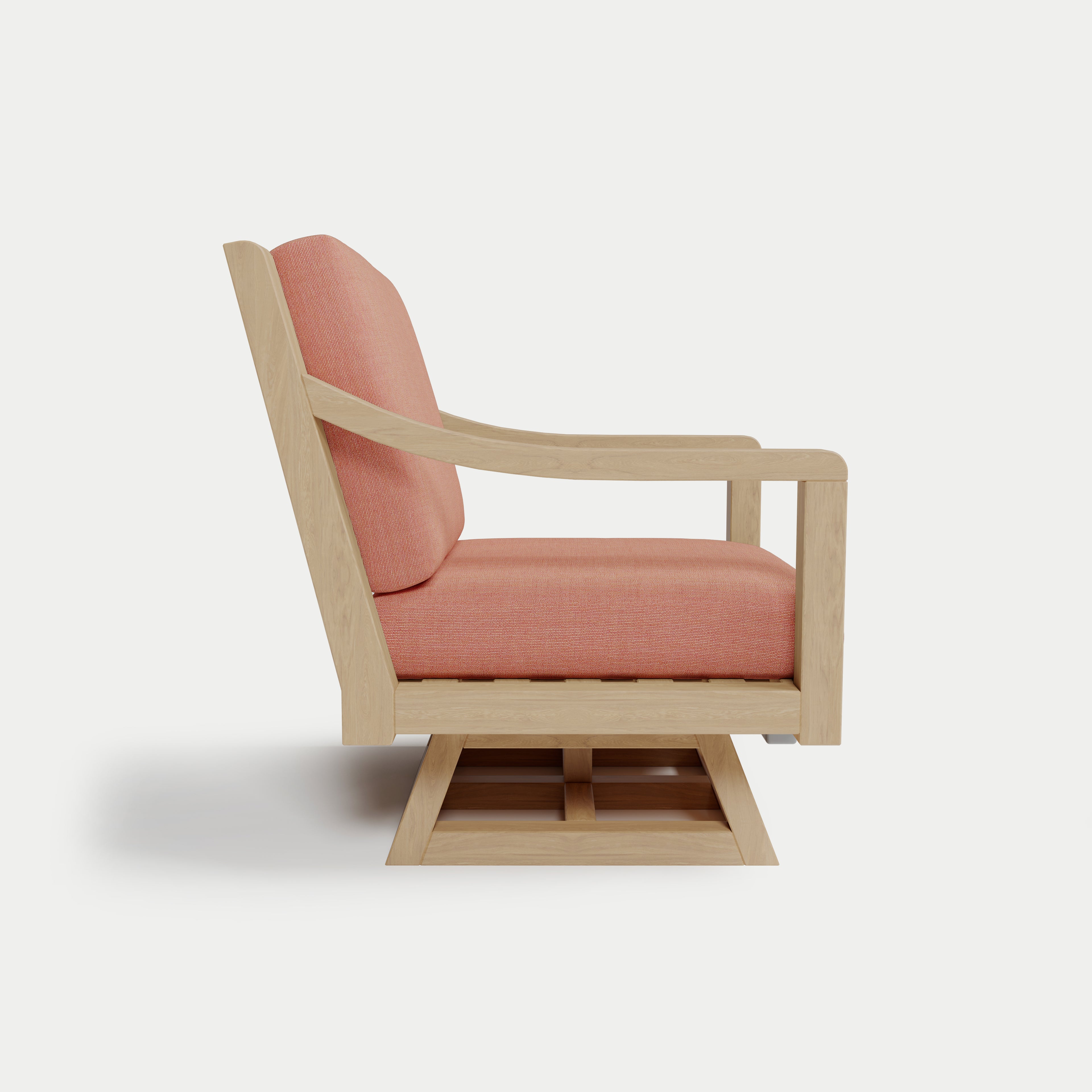 Heated Outdoor Teak Swivel Chair