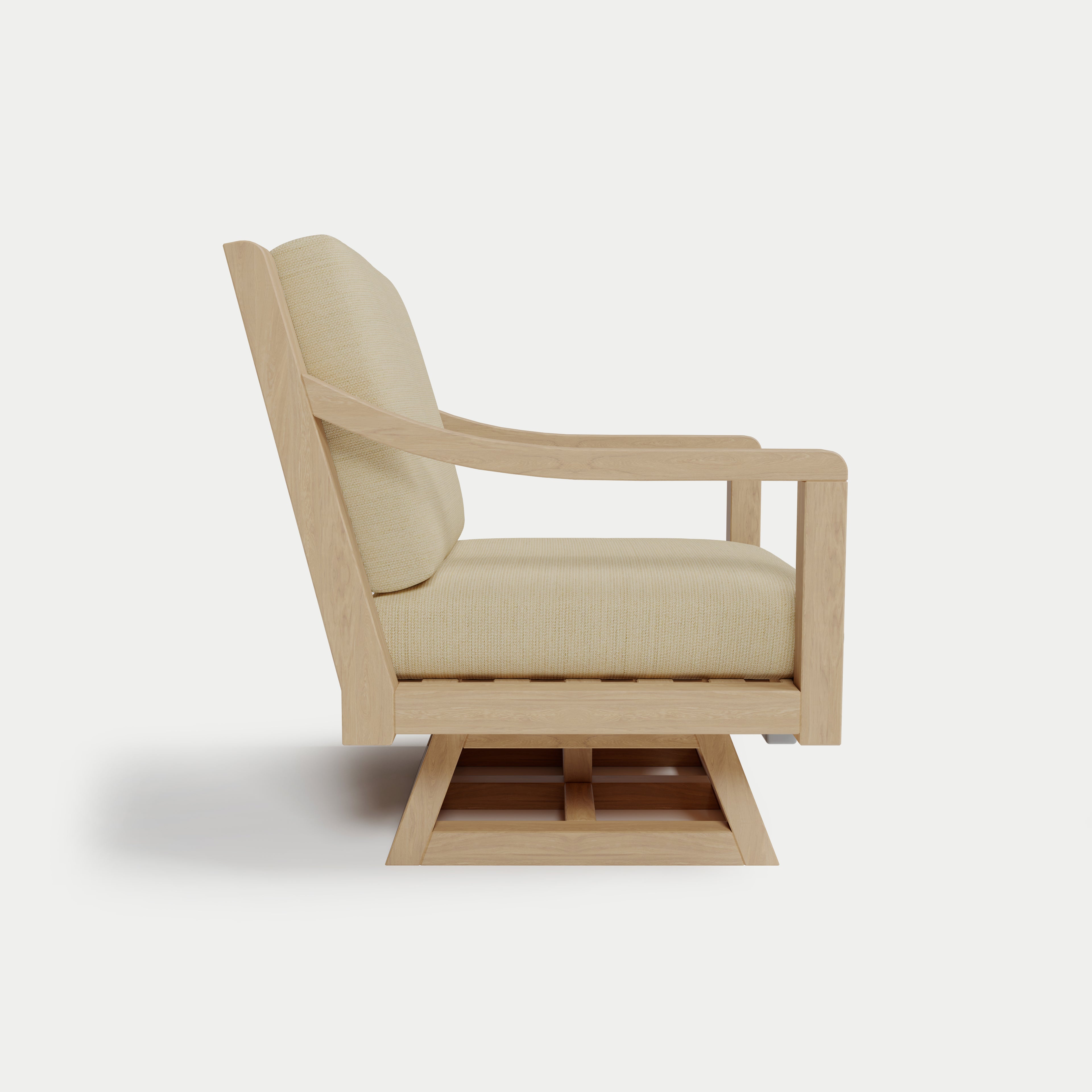 Heated Outdoor Teak Swivel Chair