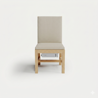 Heated Outdoor Teak Dining Chair Armless