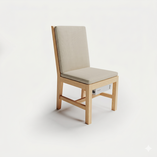 Heated Outdoor Teak Dining Chair Armless