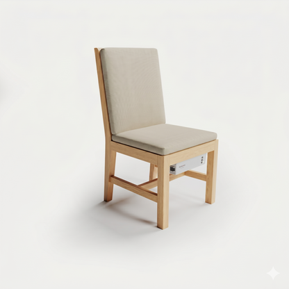 Heated Outdoor Teak Dining Chair Armless