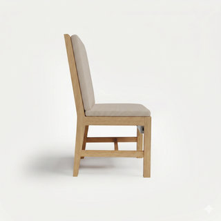 Heated Outdoor Teak Dining Chair Armless