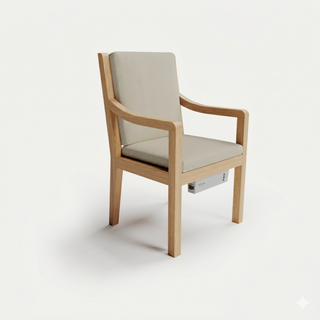 Heated Outdoor Teak Dining Chair 