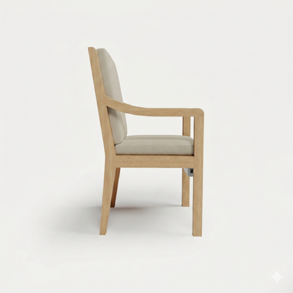 Heated Outdoor Teak Dining Chair 