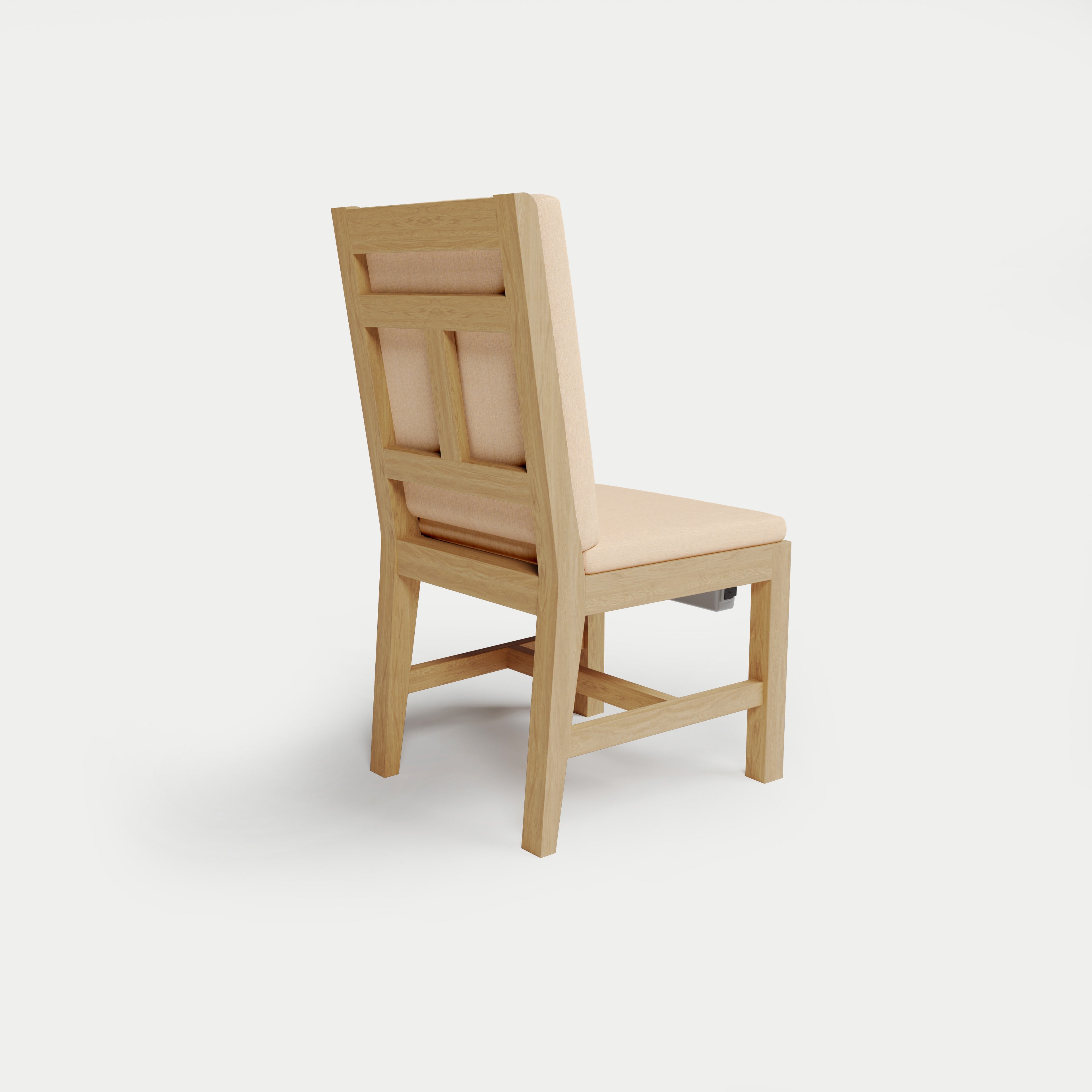 Heated Outdoor Teak Dining Chair Armless