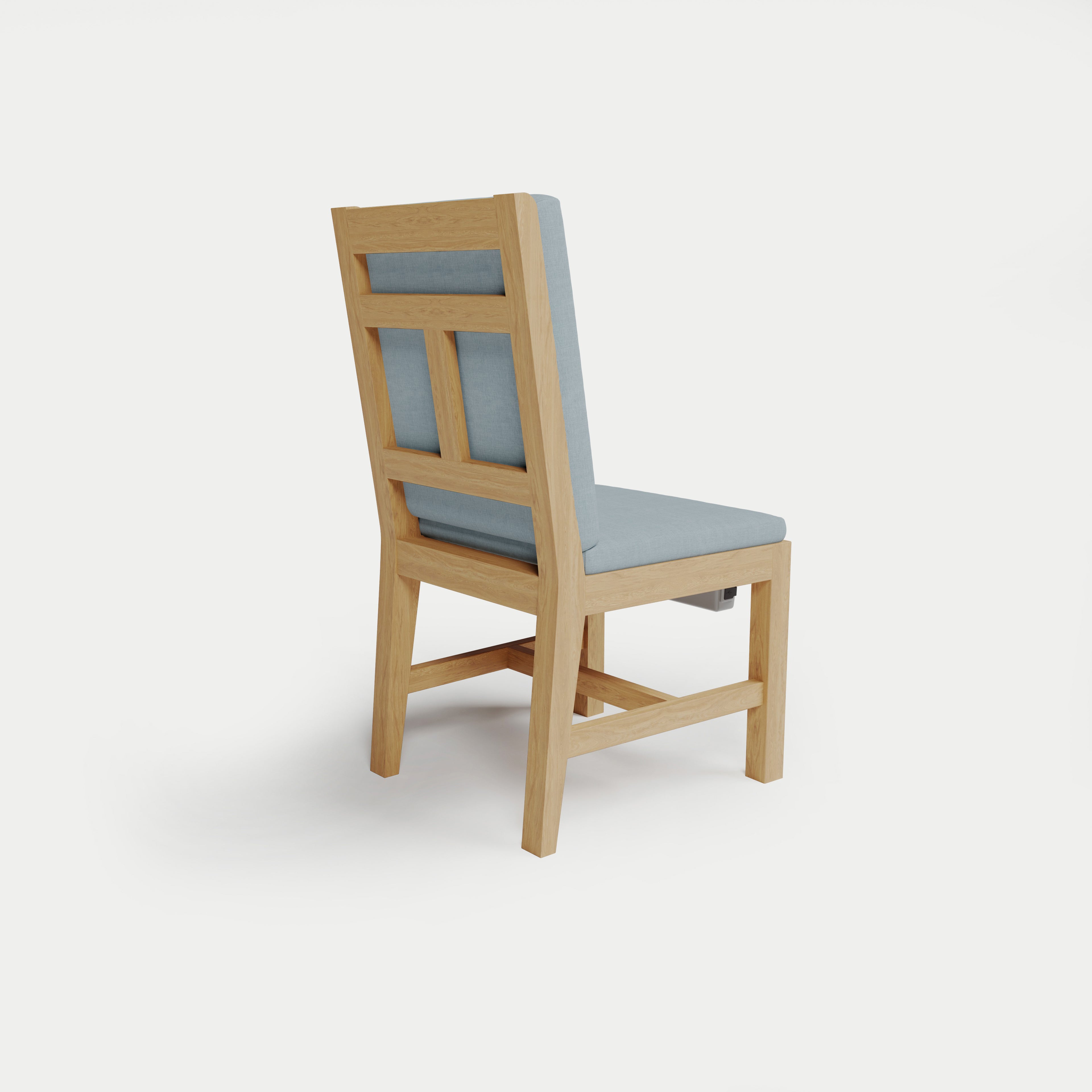 Heated Outdoor Teak Dining Chair Armless