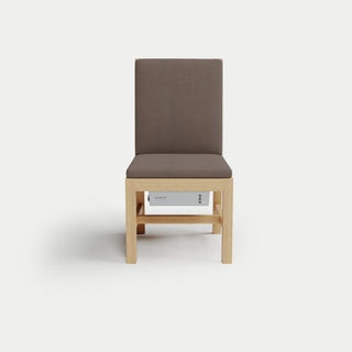 Heated Outdoor Teak Dining Chair Armless
