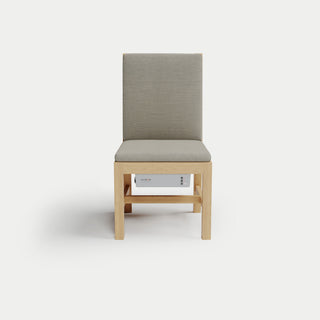 Heated Outdoor Teak Dining Chair Armless
