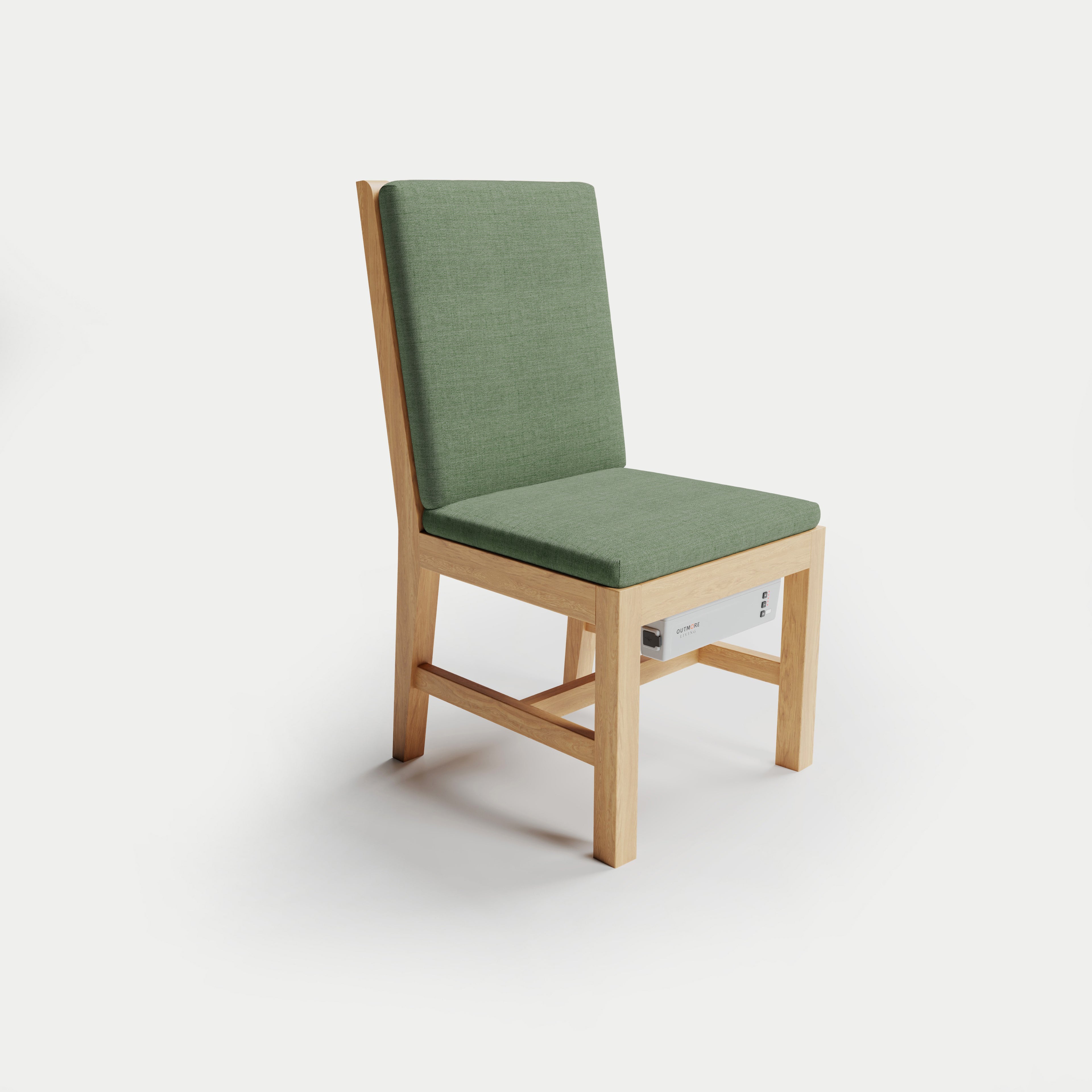 Heated Outdoor Teak Dining Chair Armless