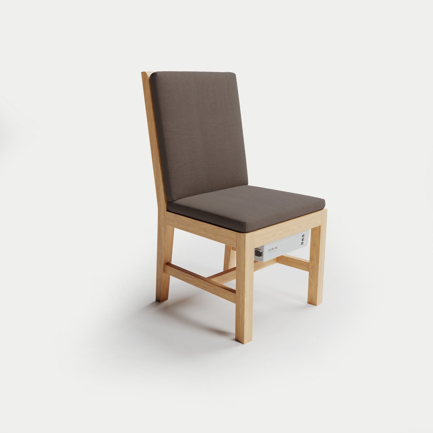 Heated Outdoor Teak Dining Chair Armless