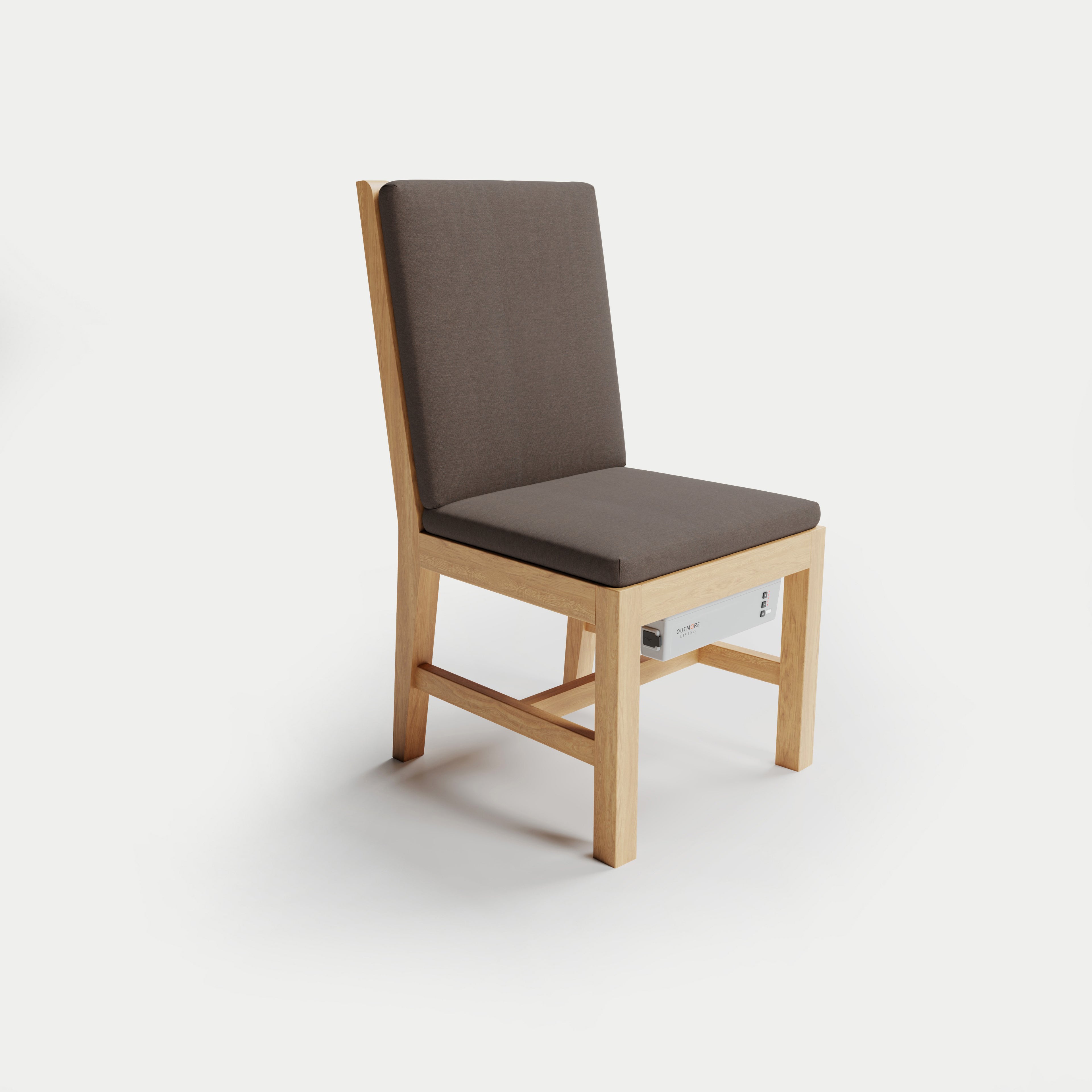 Heated Outdoor Teak Dining Chair Armless