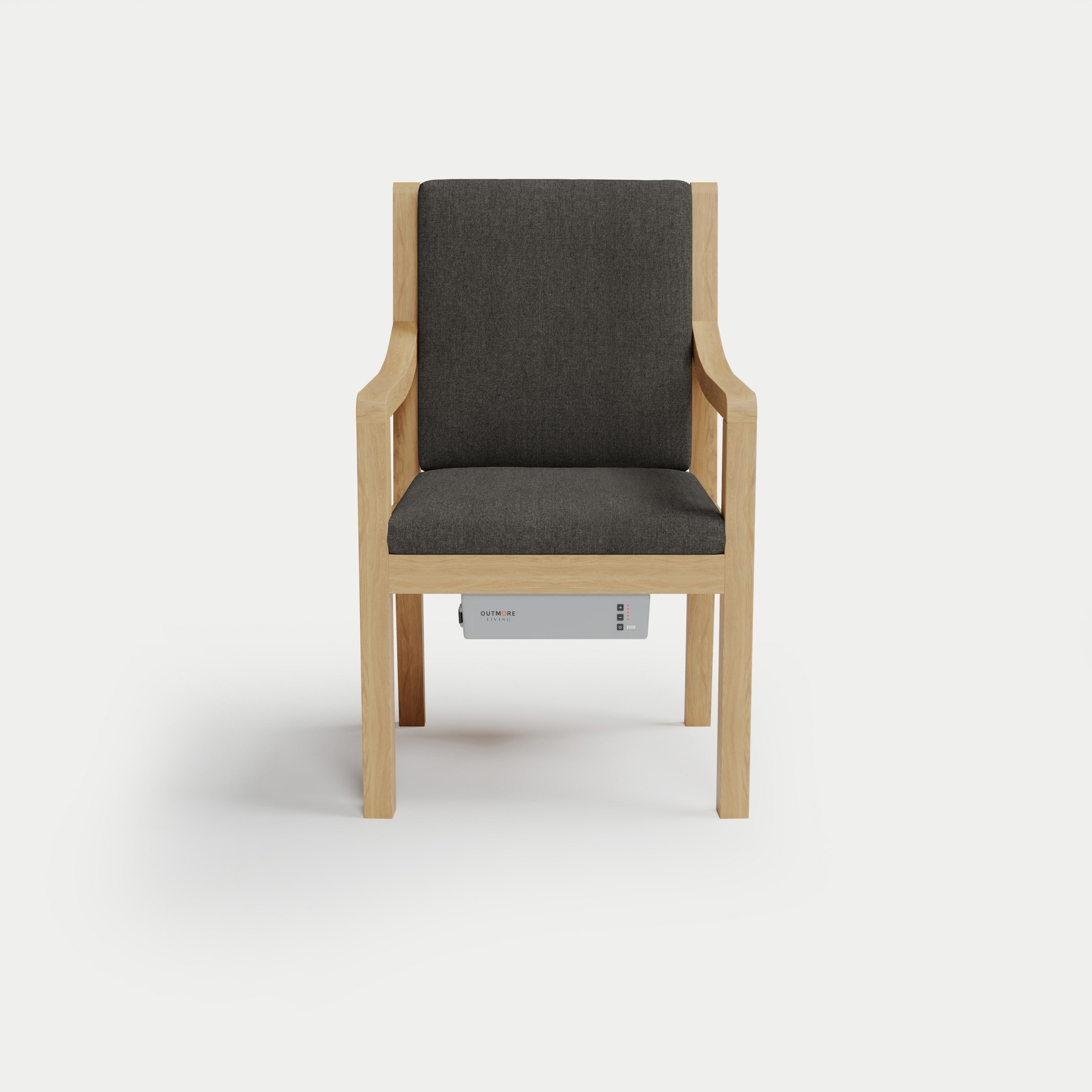 Heated Outdoor Teak Dining Chair 