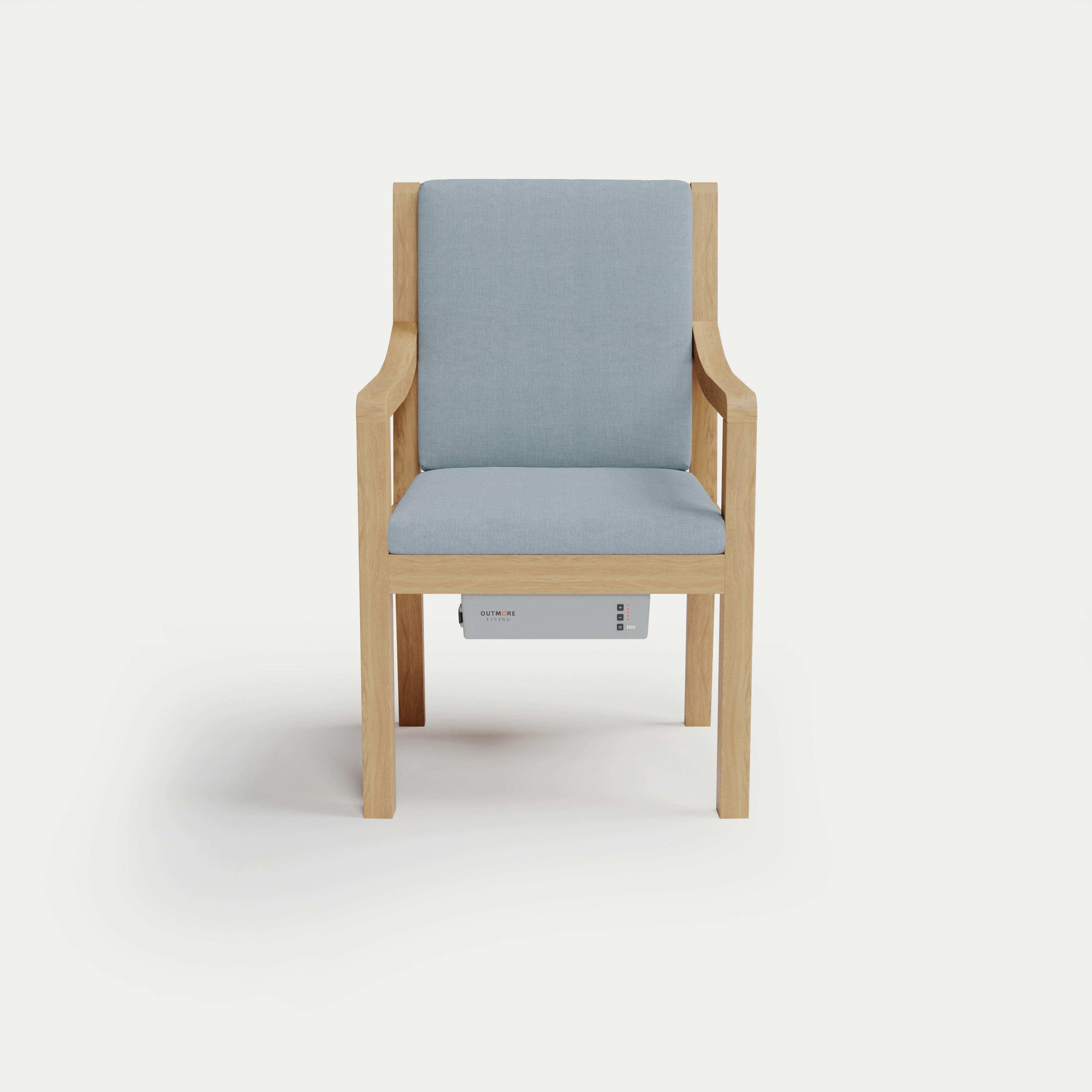 Heated Outdoor Teak Dining Chair 