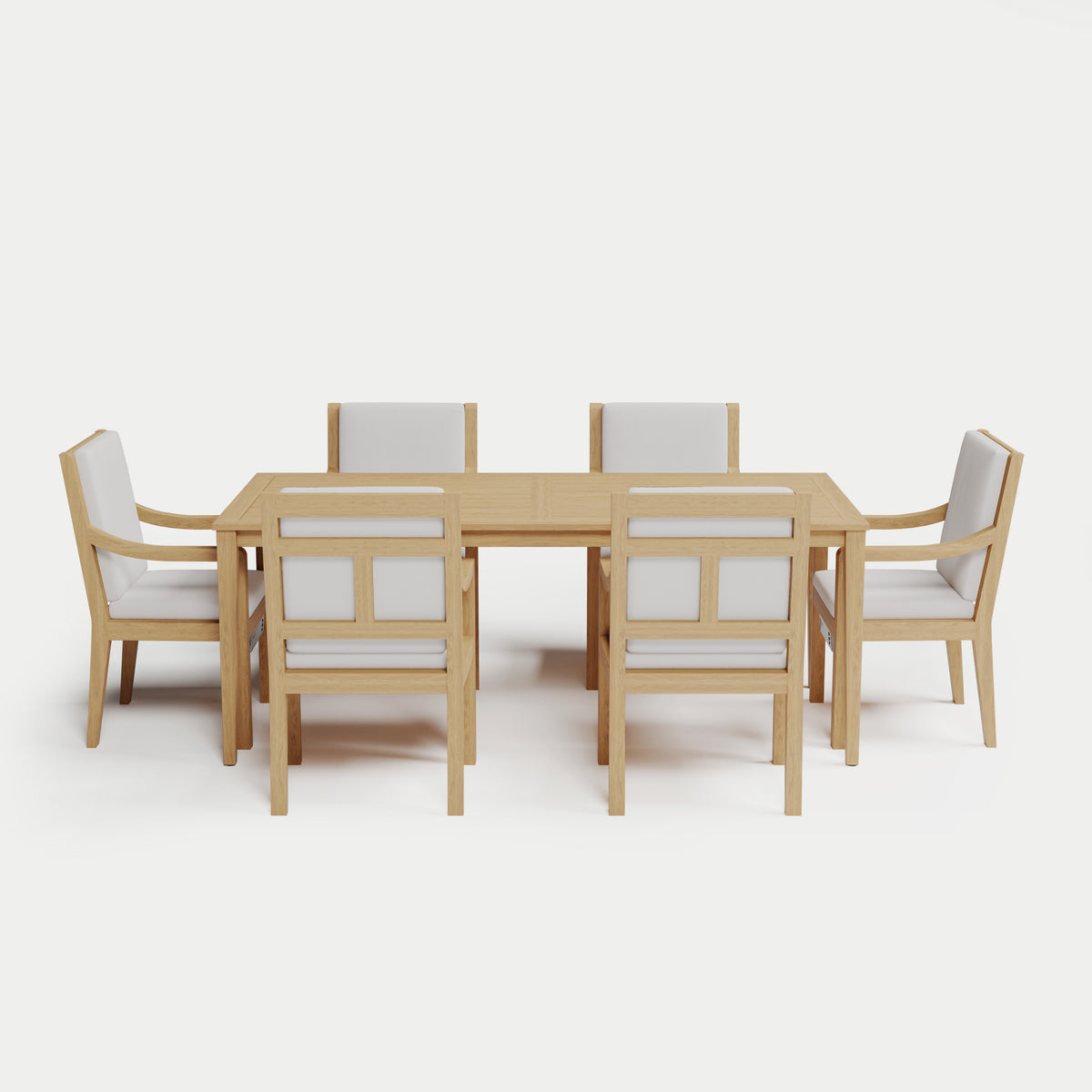 Heated Dining Set - Rectangle Table + 6 Armchairs 