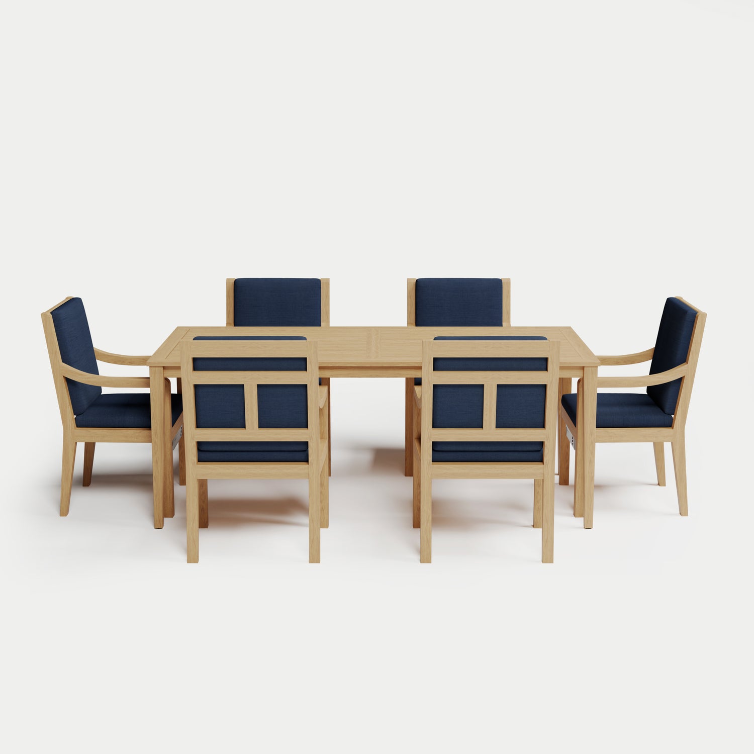 Heated Dining Set - Rectangle Table + 6 Armchairs 