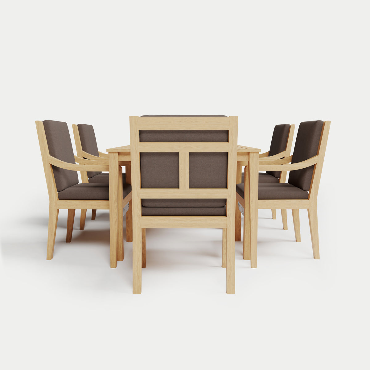 Heated Dining Set - Rectangle Table + 6 Armchairs 