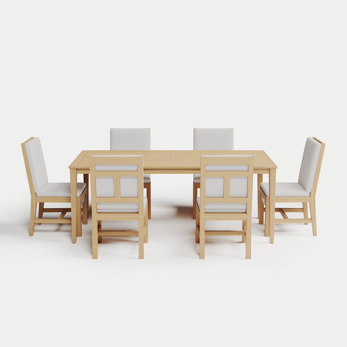 Heated Dining Set - Rectangle Table + 6 Armless Chairs 