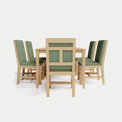 Heated Dining Set - Rectangle Table + 6 Armless Chairs 