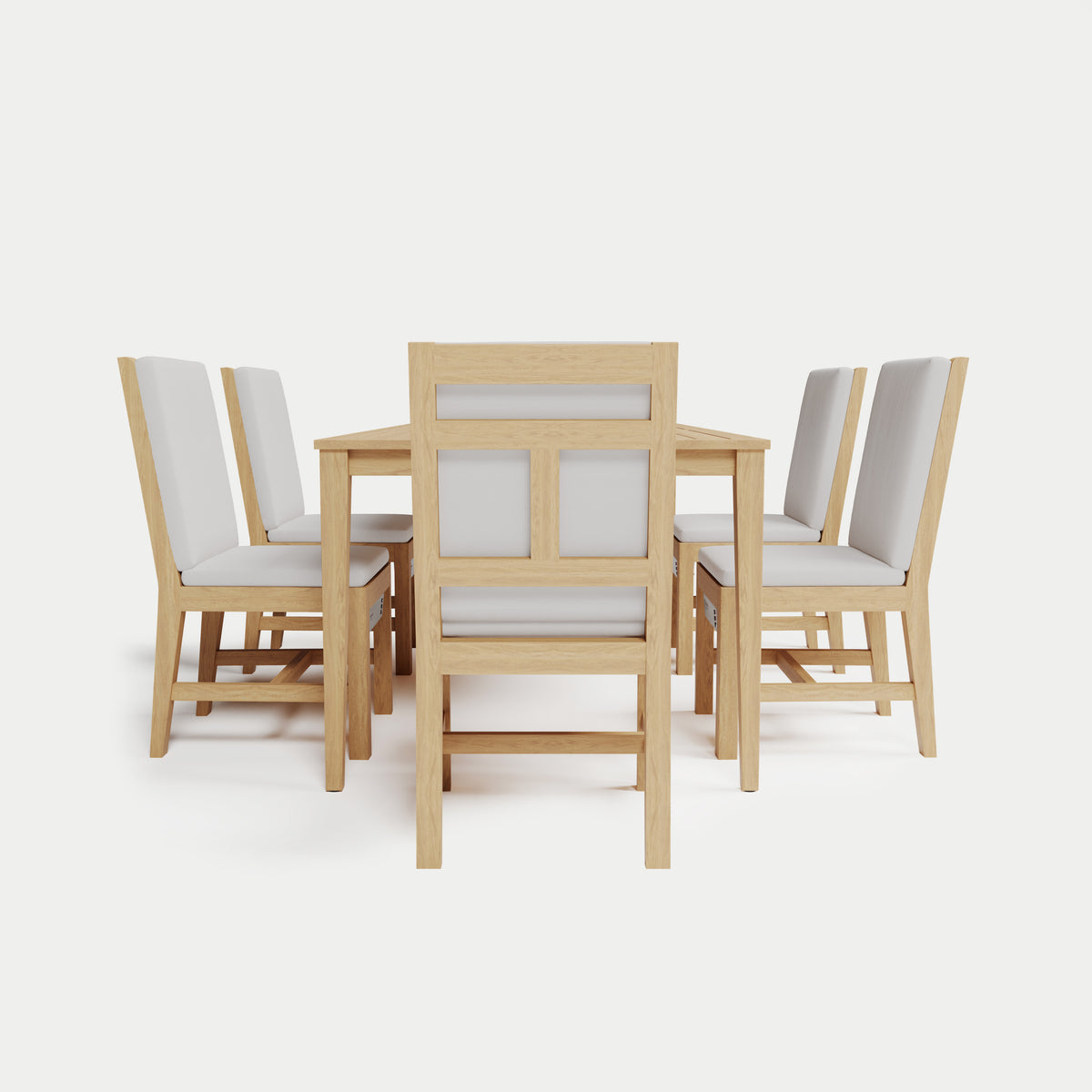 Heated Dining Set - Rectangle Table + 6 Armless Chairs 