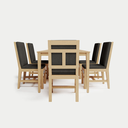 Heated Dining Set - Rectangle Table + 6 Armless Chairs 