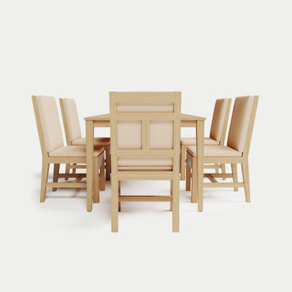 Heated Dining Set - Rectangle Table + 6 Armless Chairs 