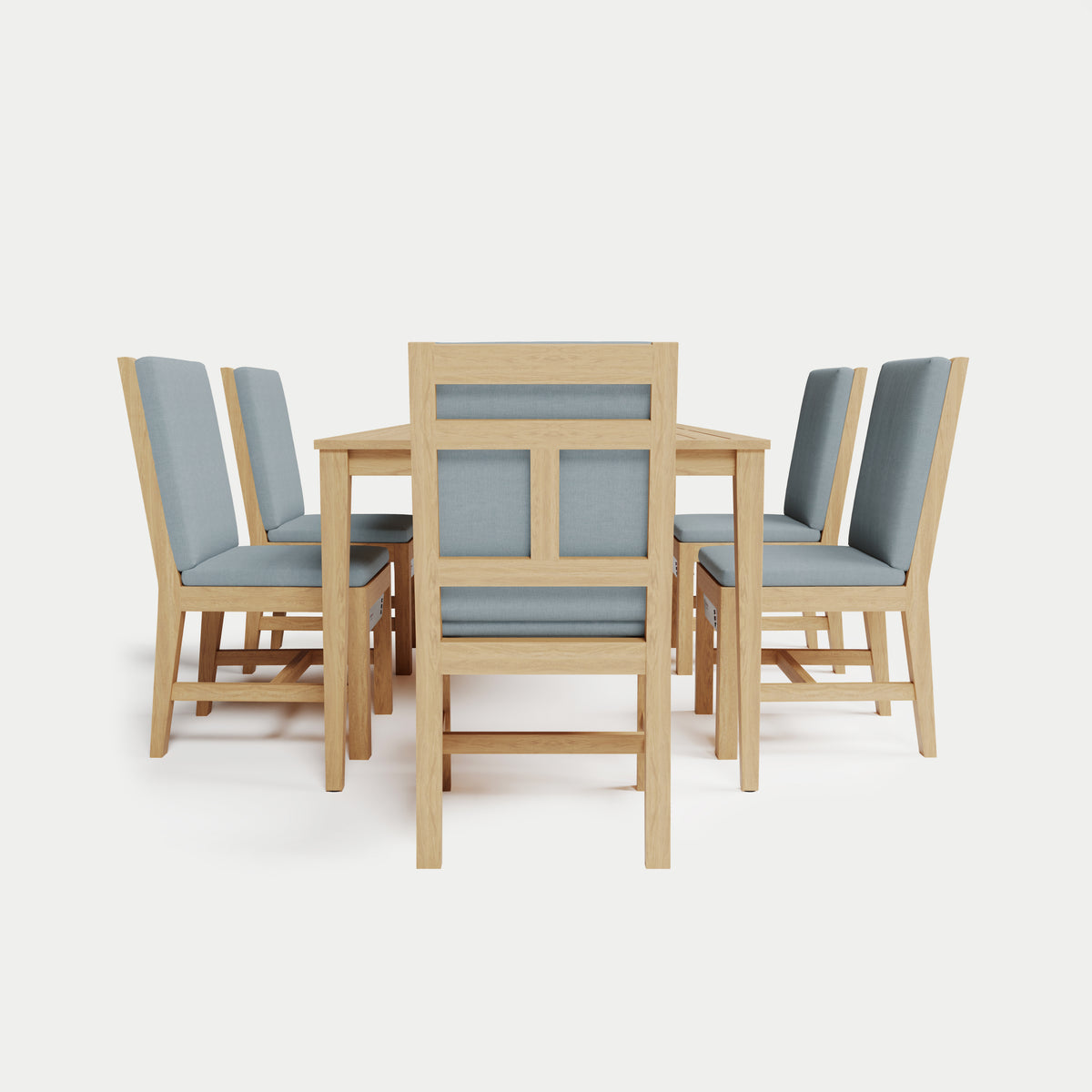 Heated Dining Set - Rectangle Table + 6 Armless Chairs 