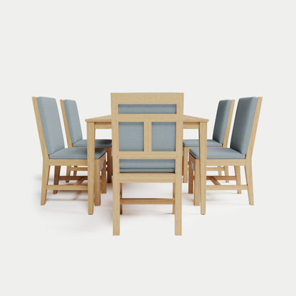 Heated Dining Set - Rectangle Table + 6 Armless Chairs 