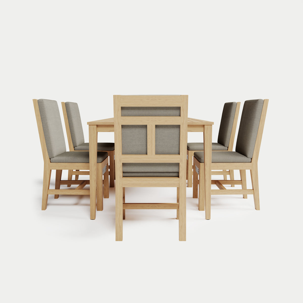 Heated Dining Set - Rectangle Table + 6 Armless Chairs 