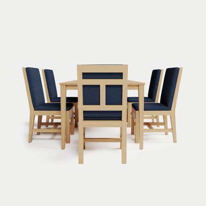Heated Dining Set - Rectangle Table + 6 Armless Chairs 